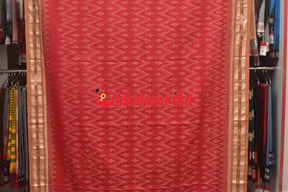 Rose Red Body Bandha Khandua Cotton Saree