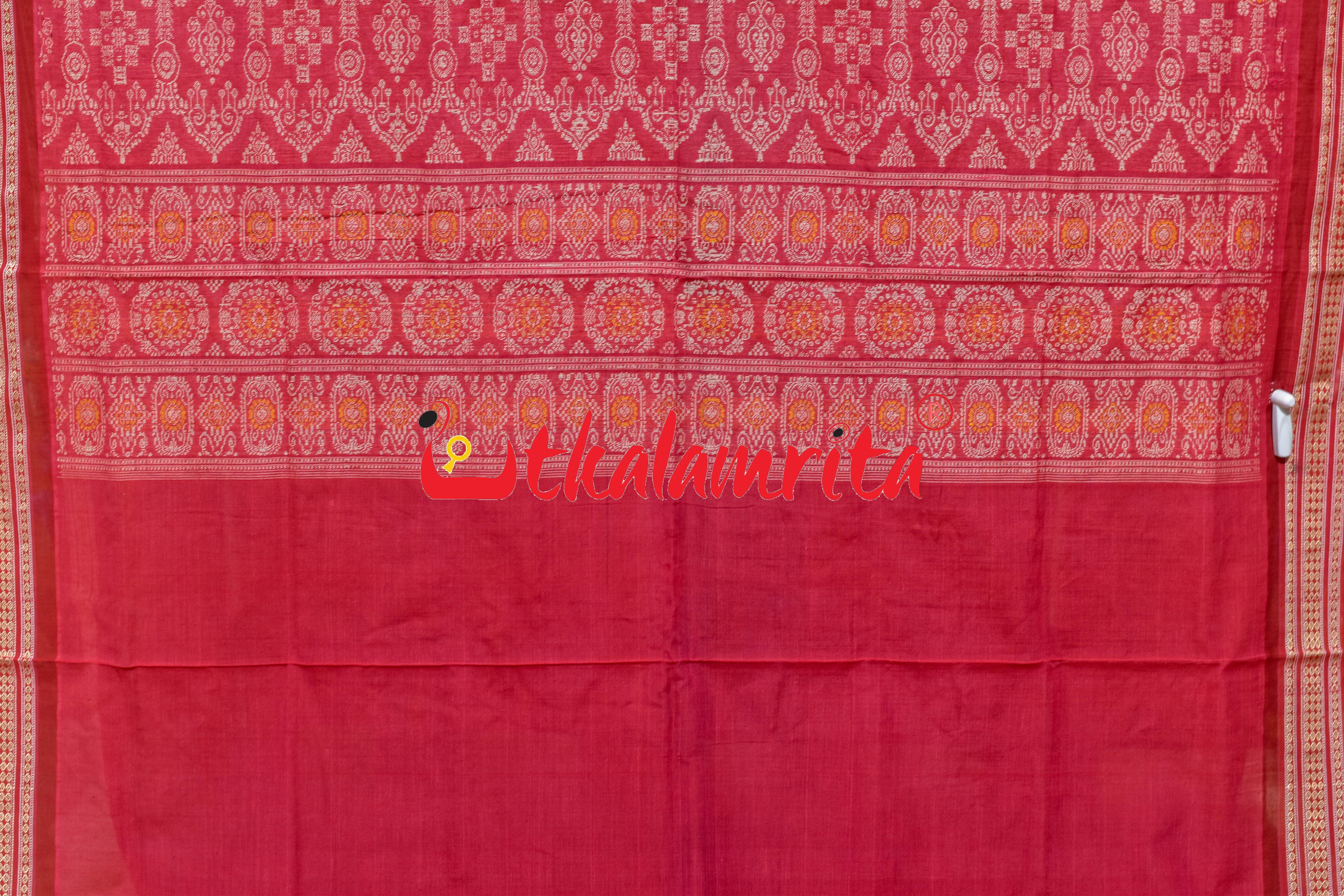 Green Red Buti Bomkai Cotton Saree