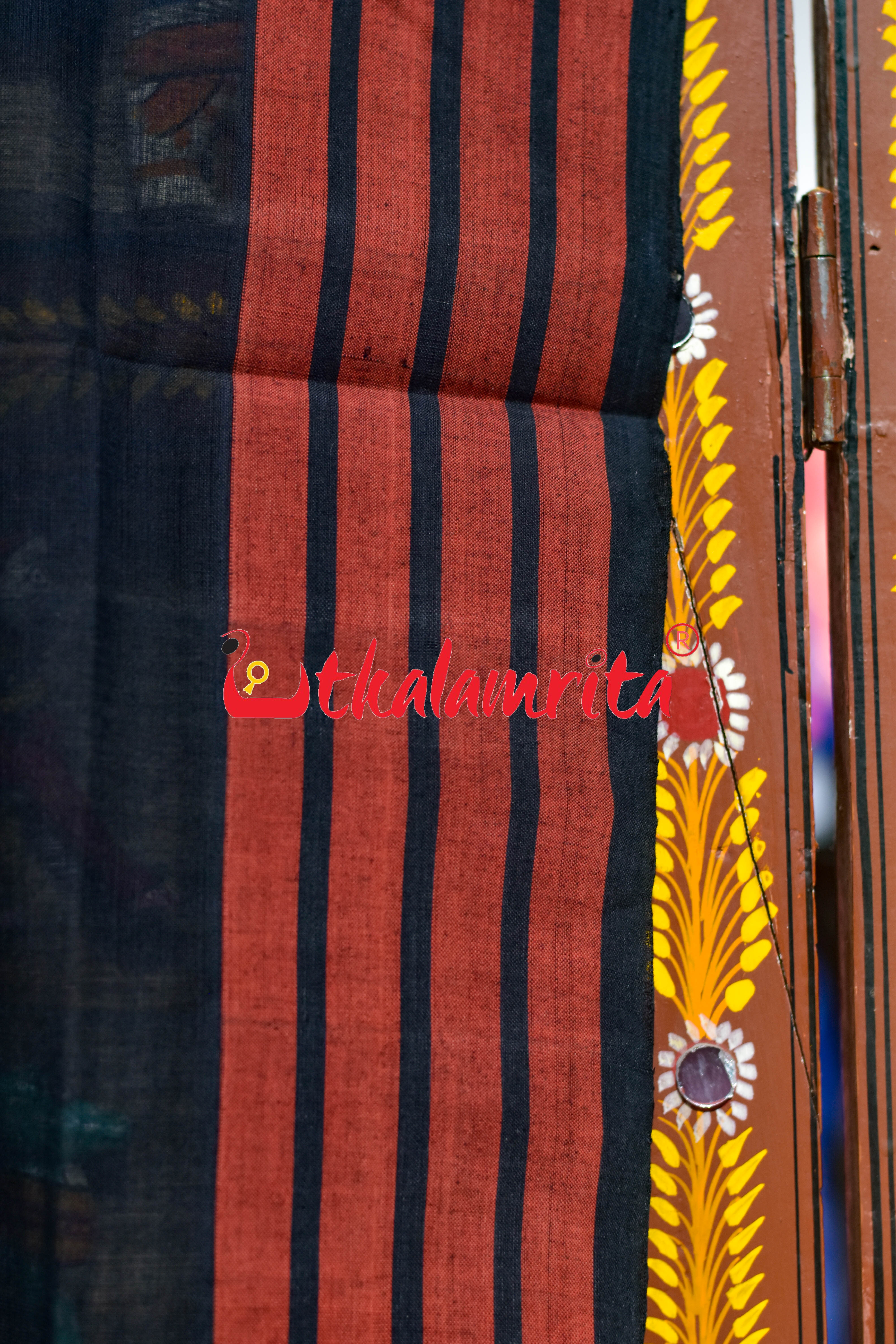 Black Rust Pittala Single Cotton (Dupatta)