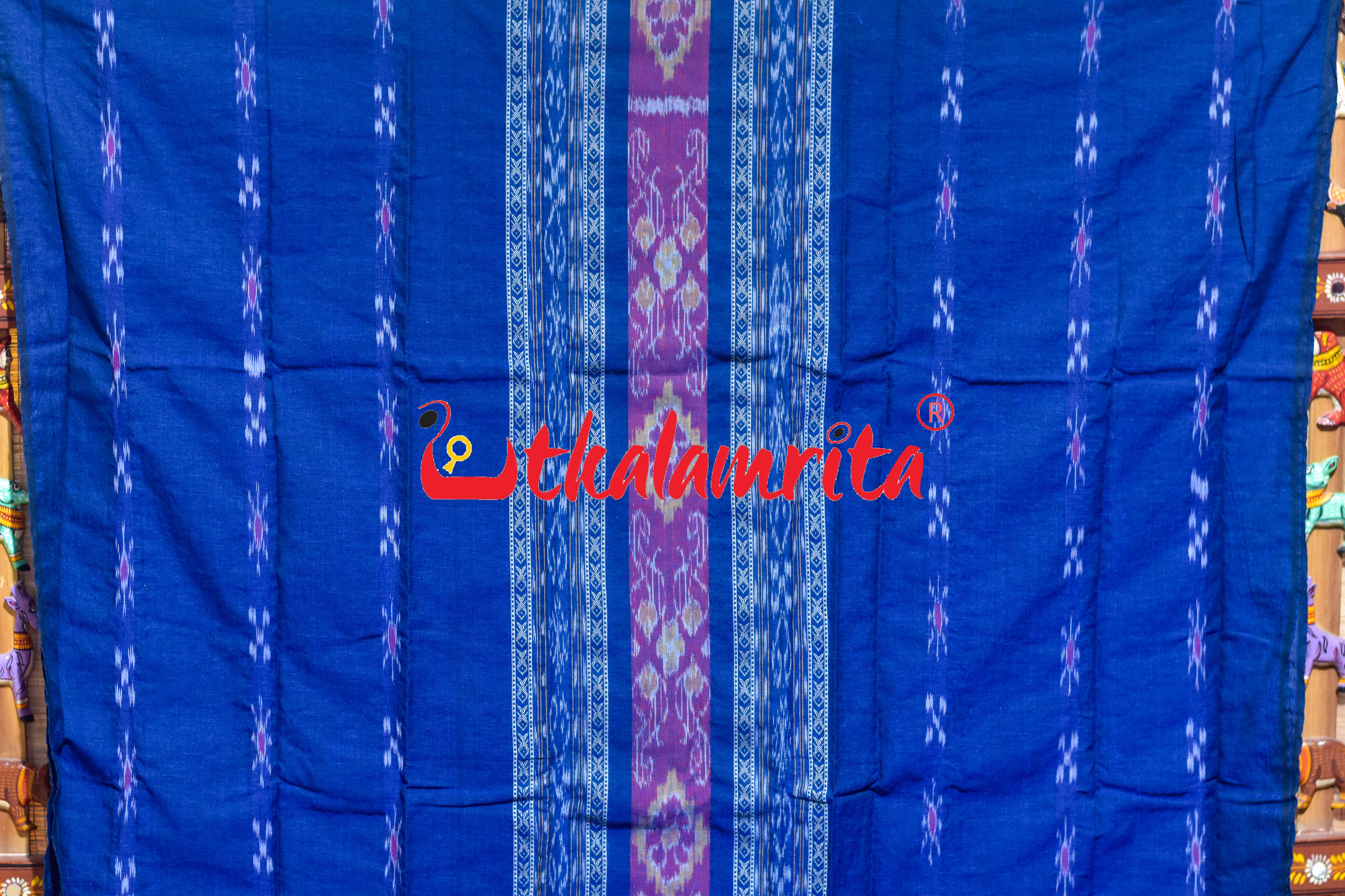 Blue Yellow Middle Design Kadha Pasapali Dress Set