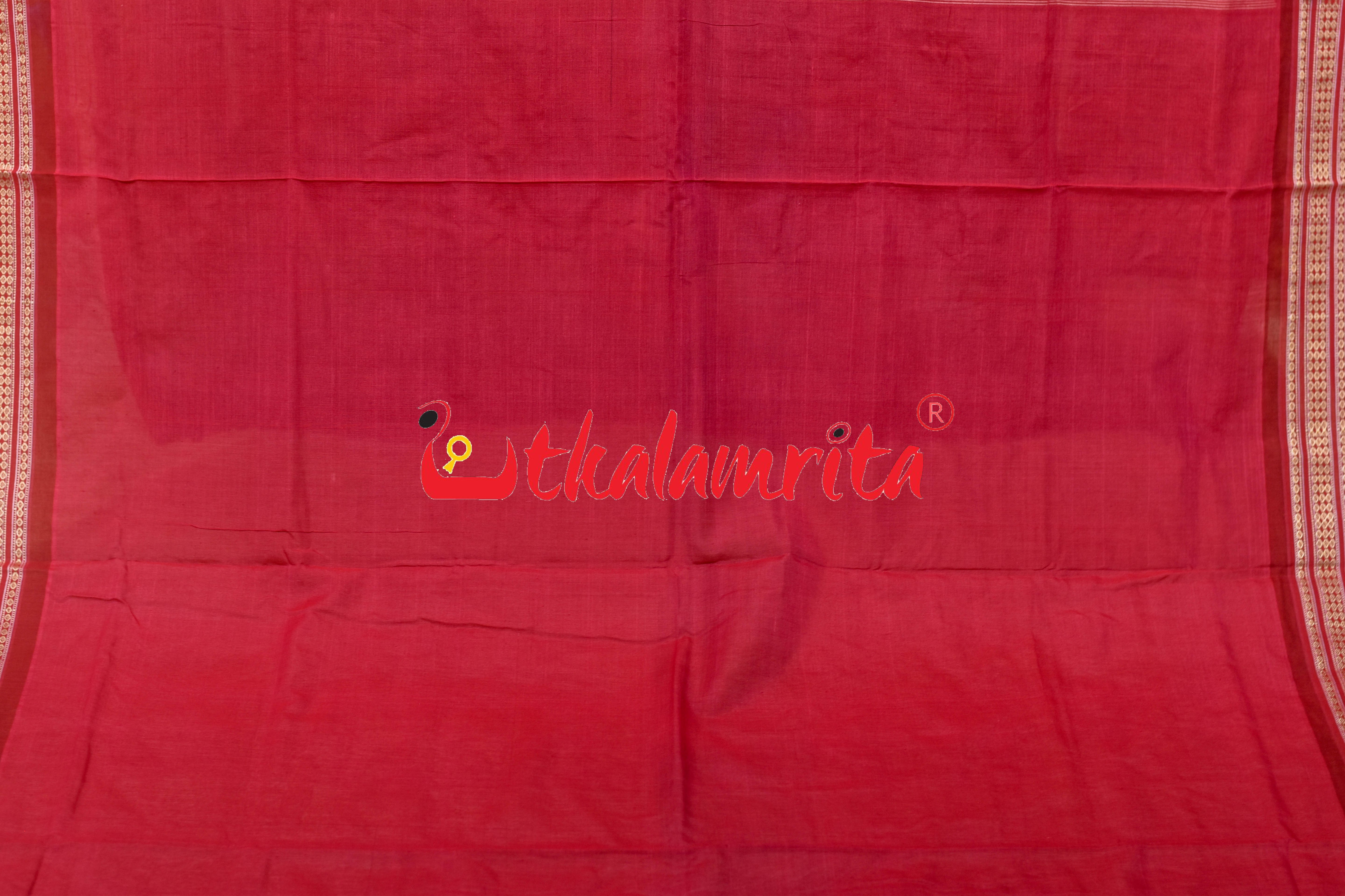 Green Red Buti Bomkai Cotton Saree