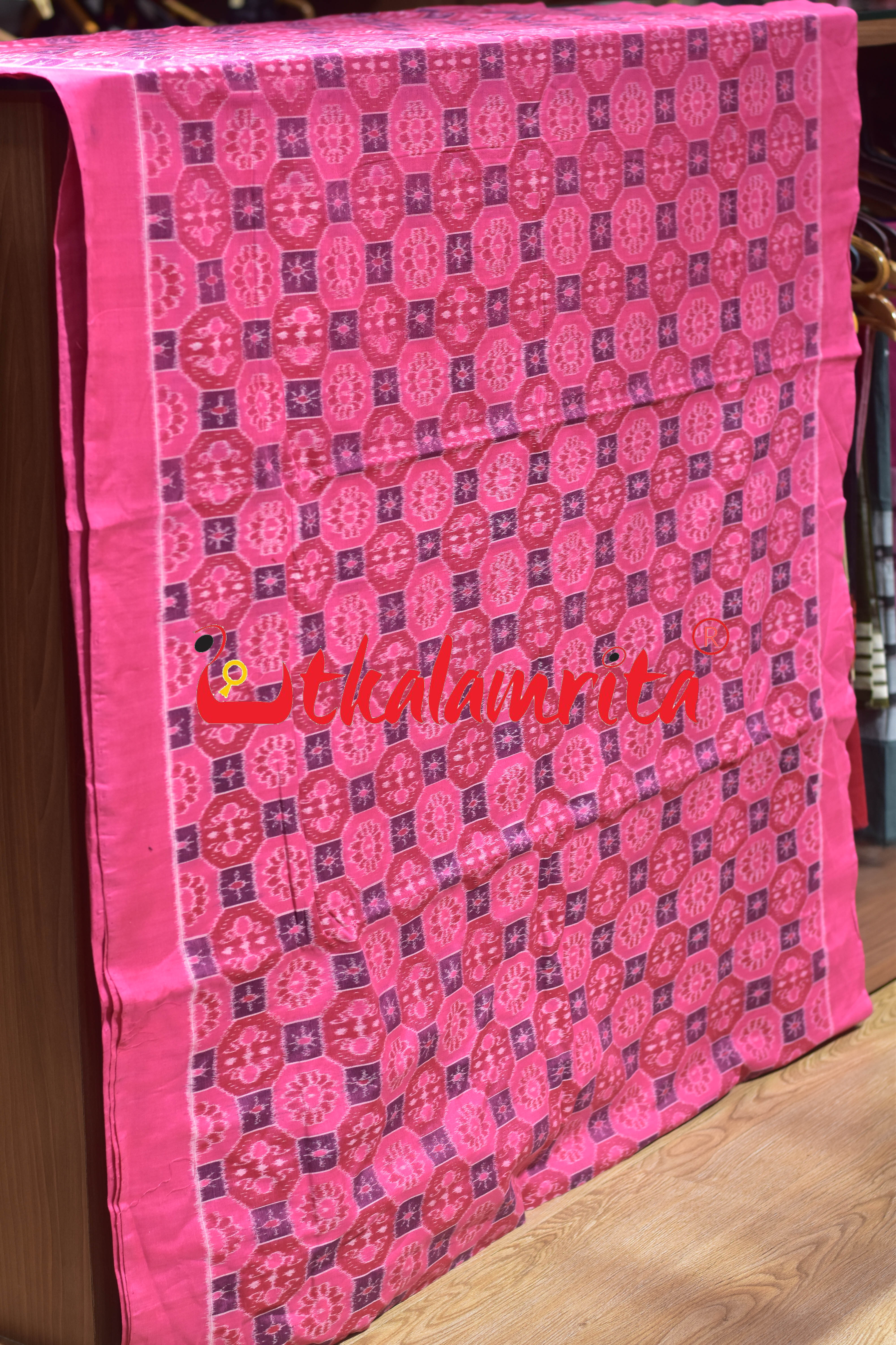 Pink Tarabali Box Bandha Sambalpuri Cotton (Fabric)