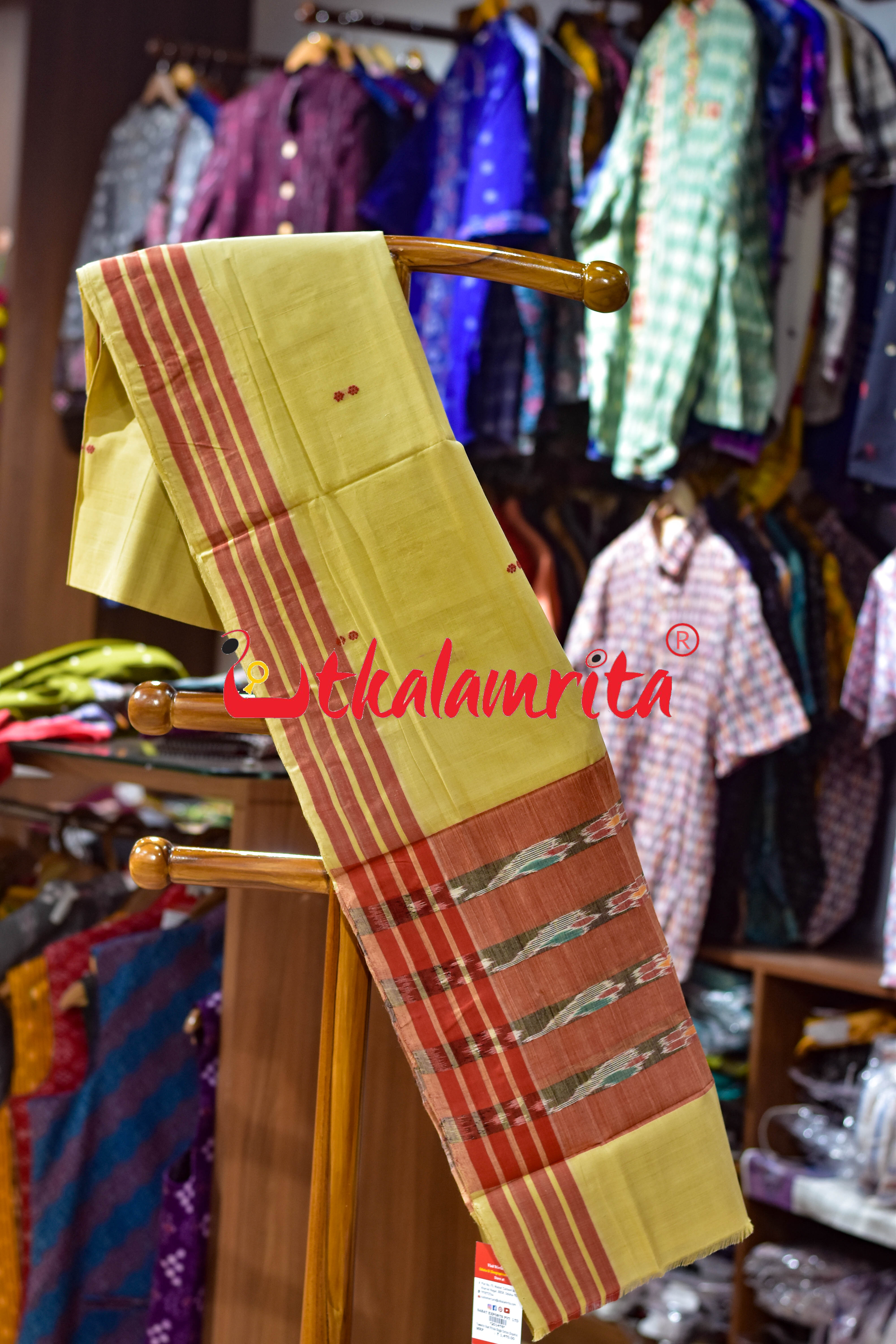 Tussarite Rust Pittala Single Cotton (Dupatta)