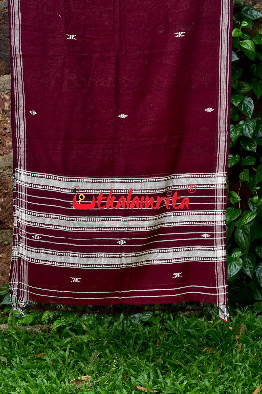 Maroon Damru (Kotpad Dupatta)