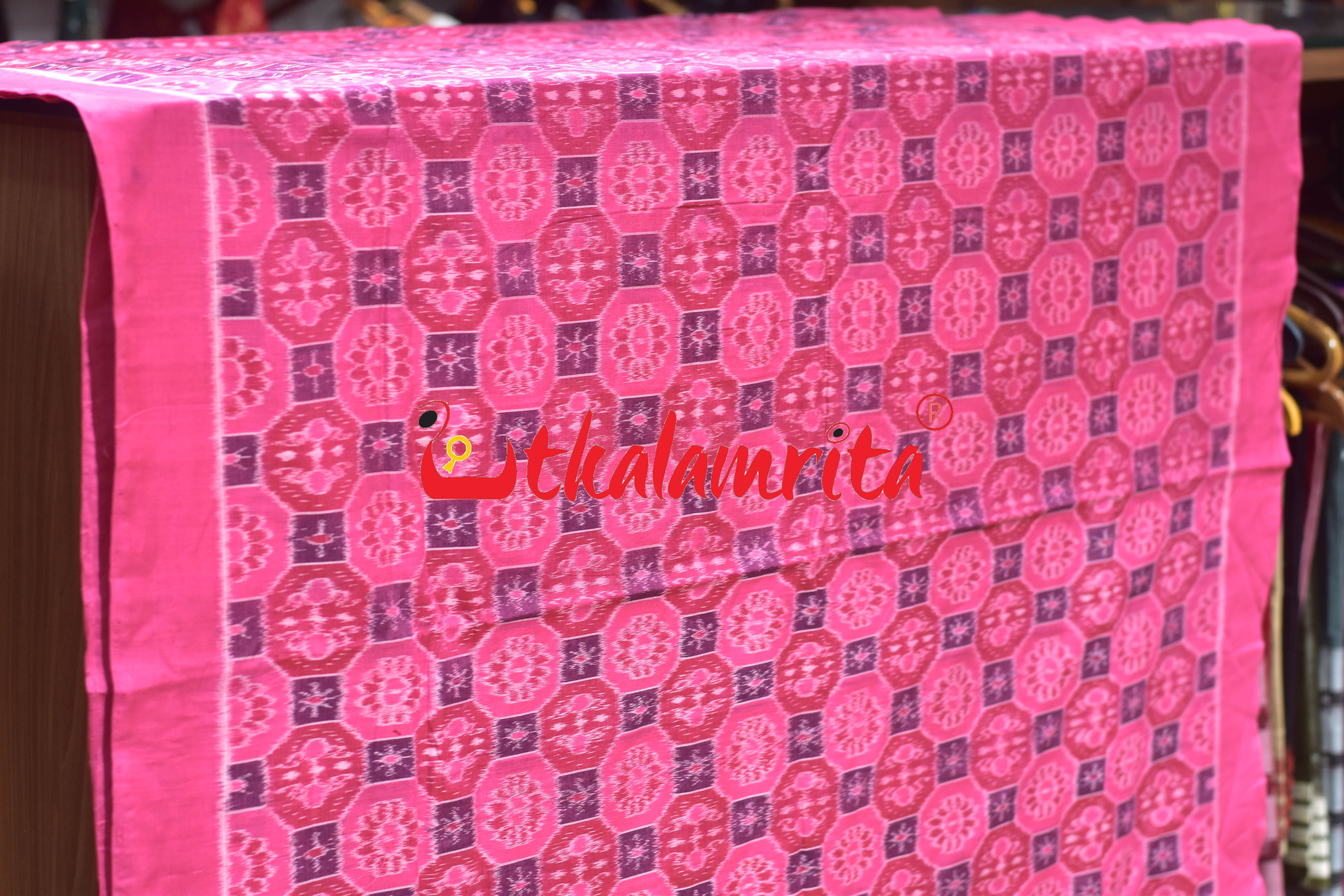Pink Tarabali Box Bandha Sambalpuri Cotton (Fabric)