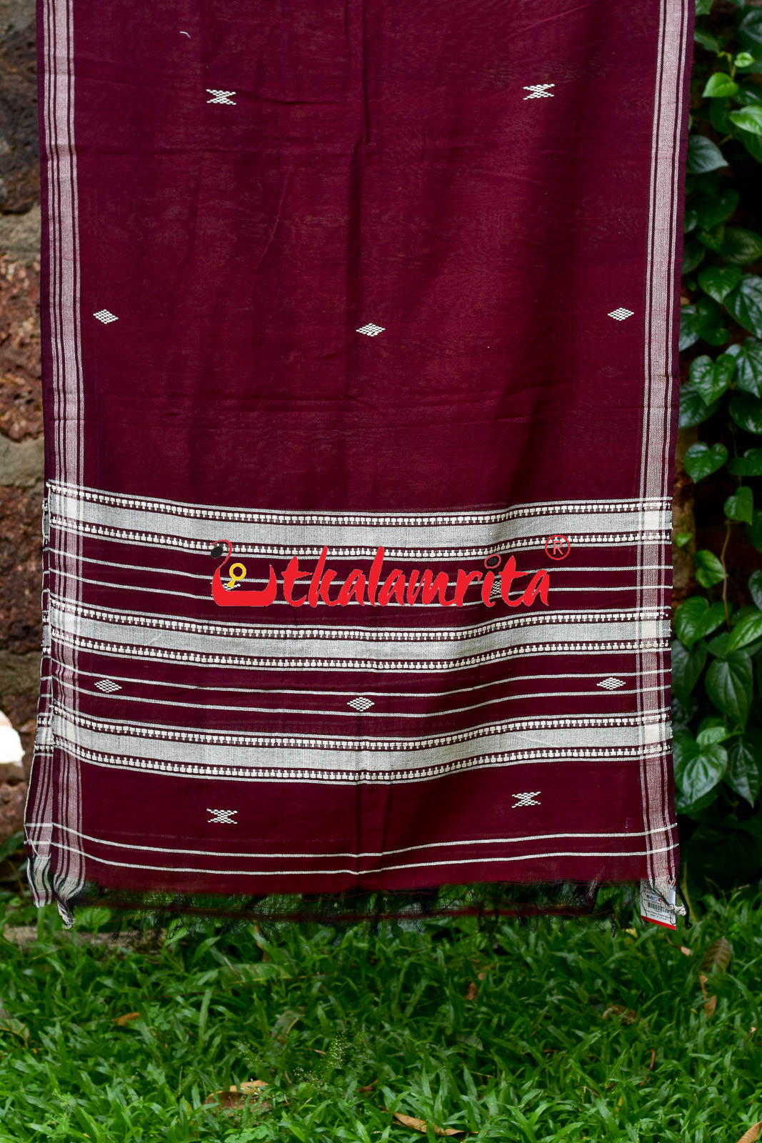 Maroon Damru (Kotpad Dupatta)