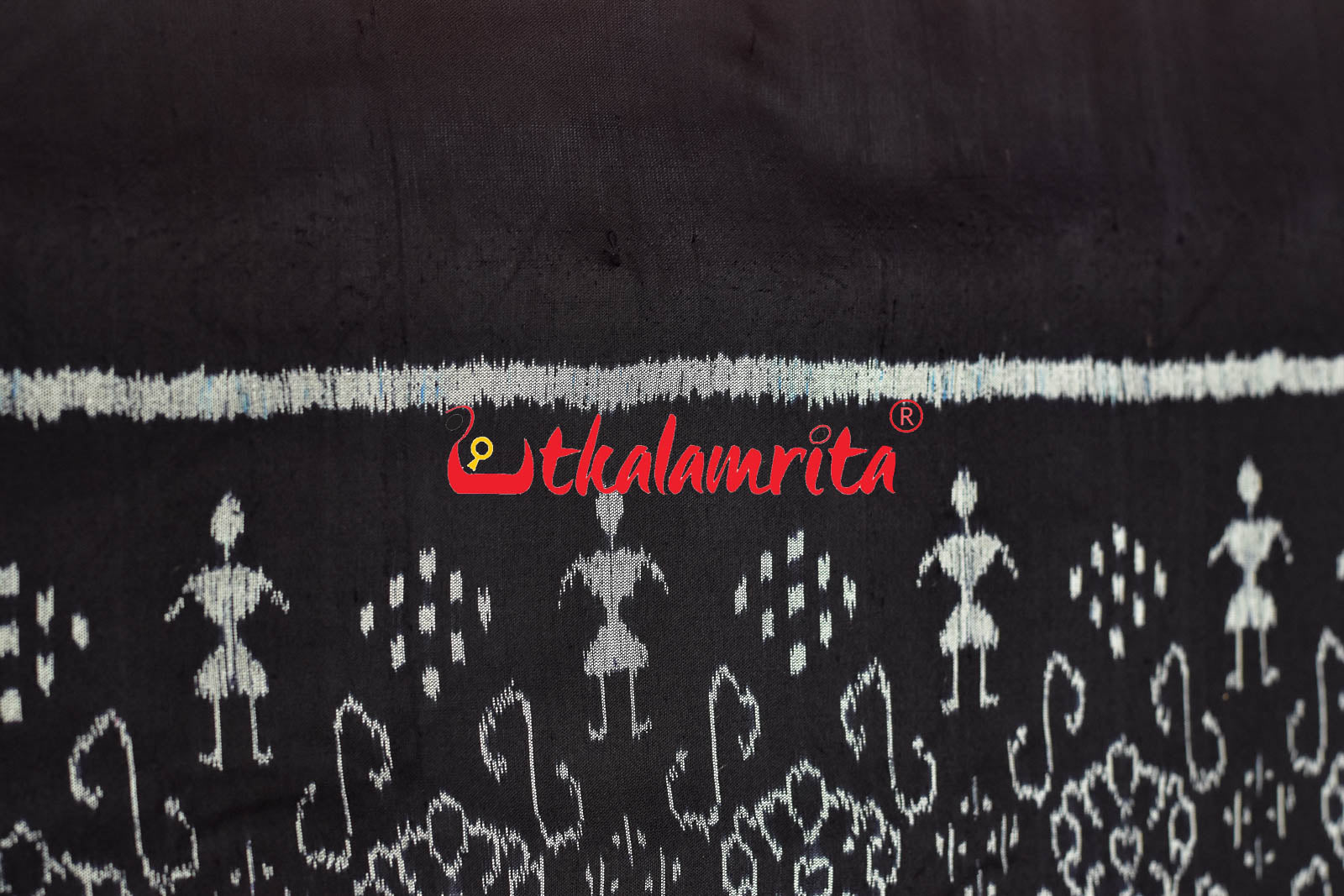 Black Tribals Sambalpuri Bandha Silk (Fabric)