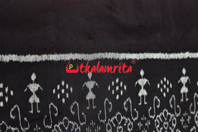 Black Tribals Sambalpuri Bandha Silk (Fabric)