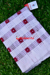 White Red Pasapali Over White Base (Fabric)