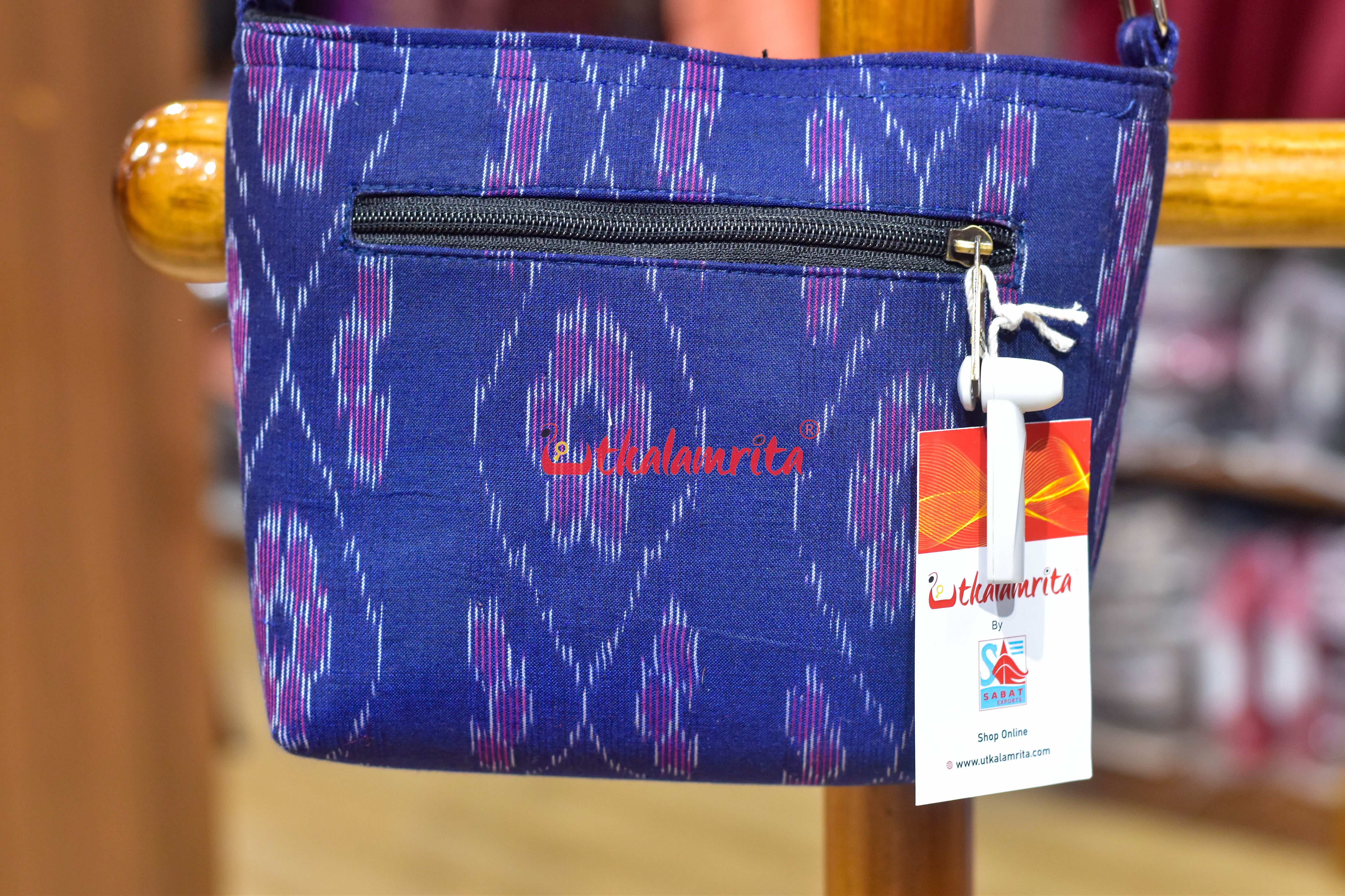 Blue Flower Bandha Small Sling Bag