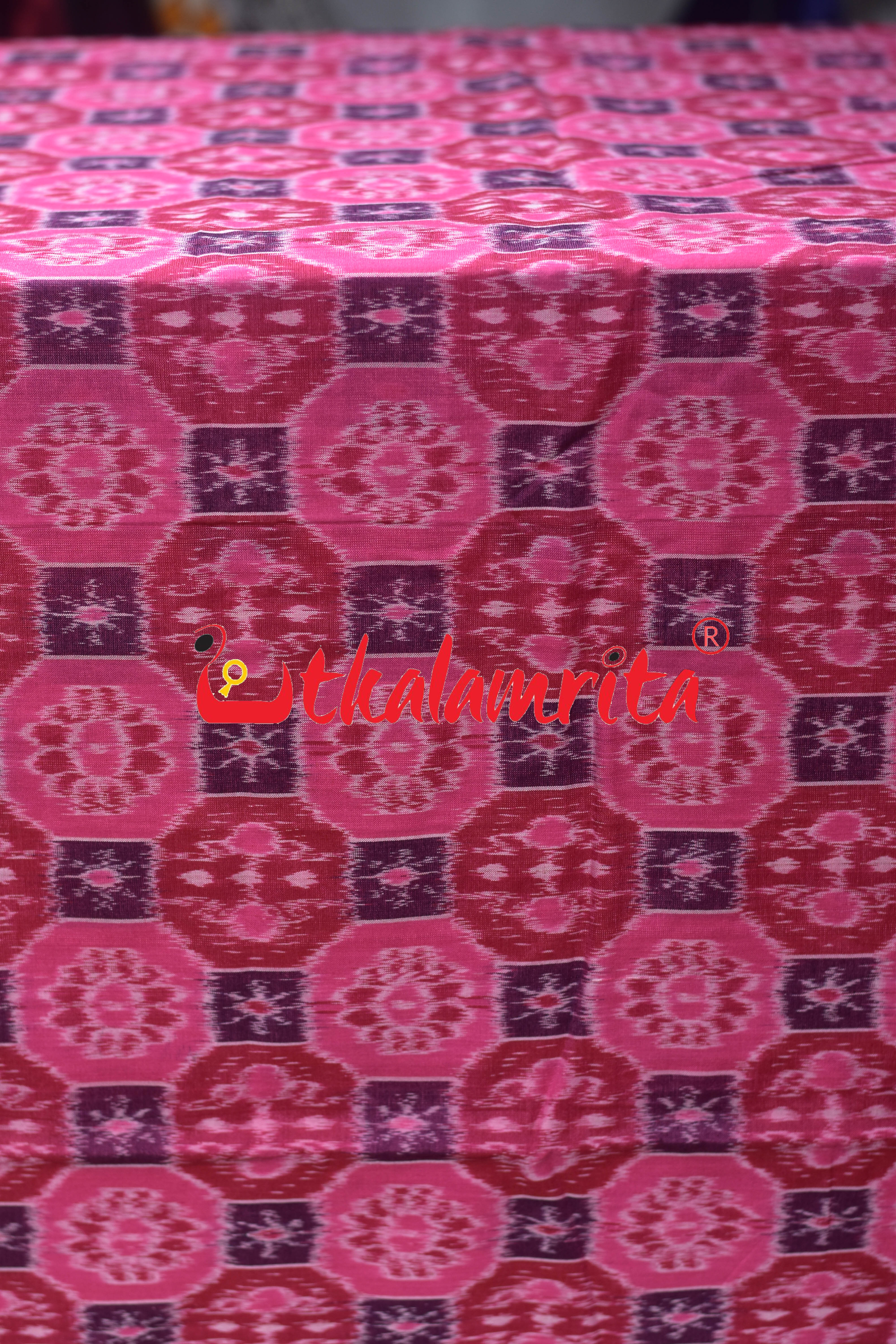Pink Tarabali Box Bandha Sambalpuri Cotton (Fabric)