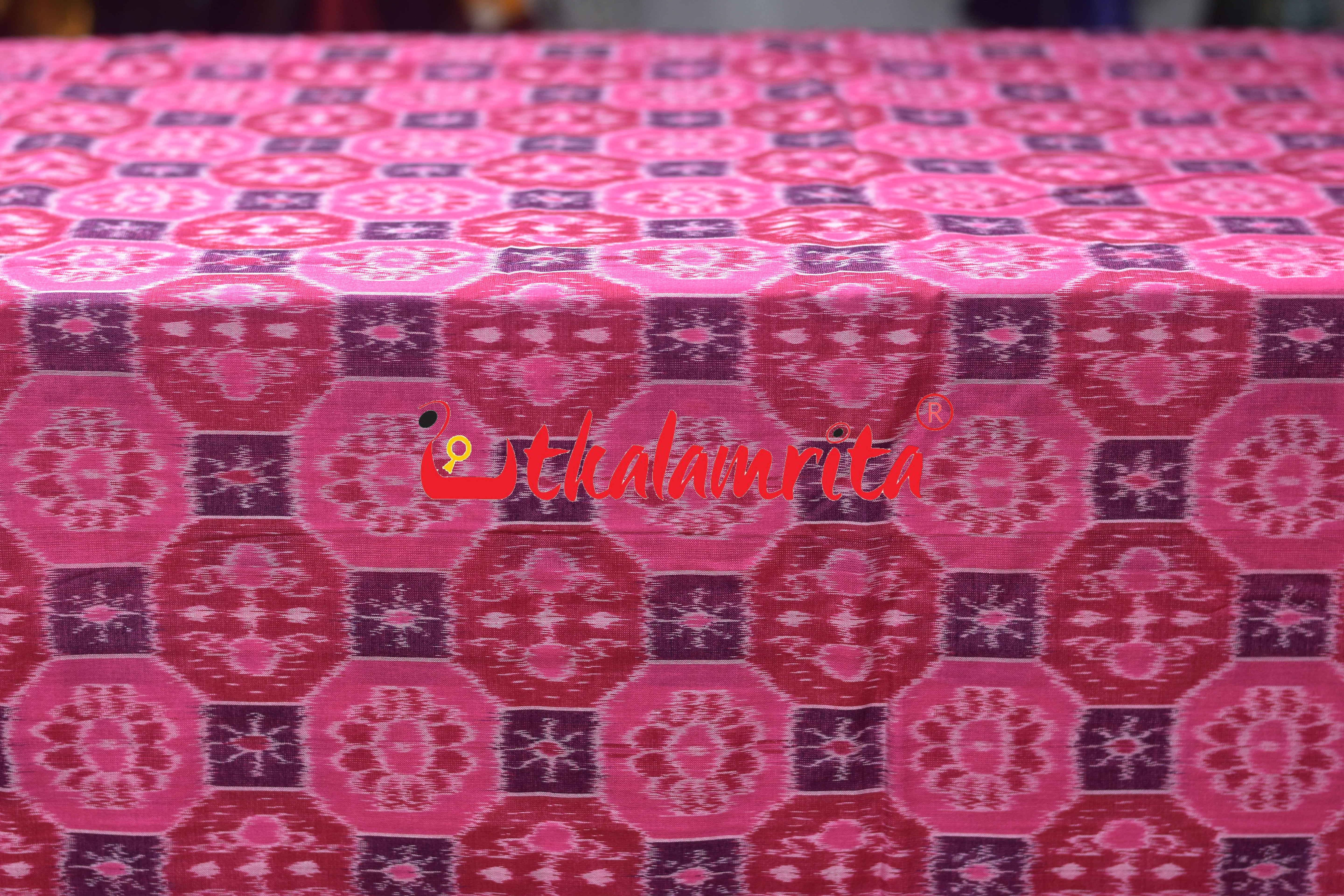 Pink Tarabali Box Bandha Sambalpuri Cotton (Fabric)