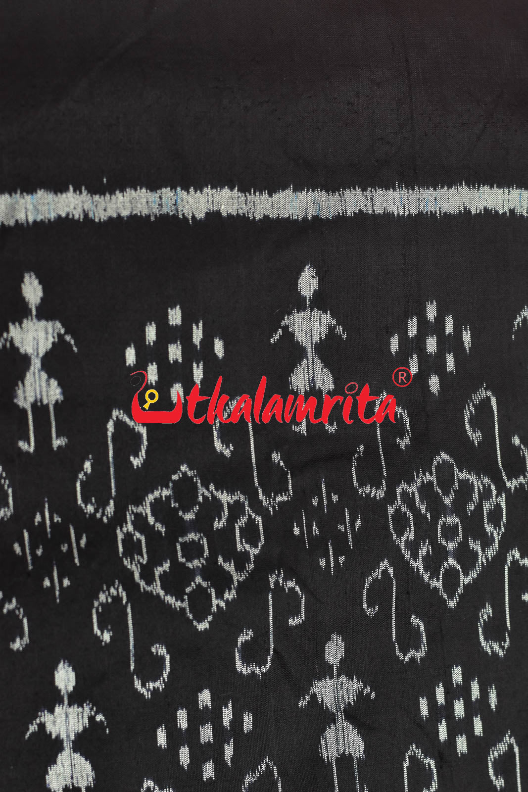 Black Tribals Sambalpuri Bandha Silk (Fabric)