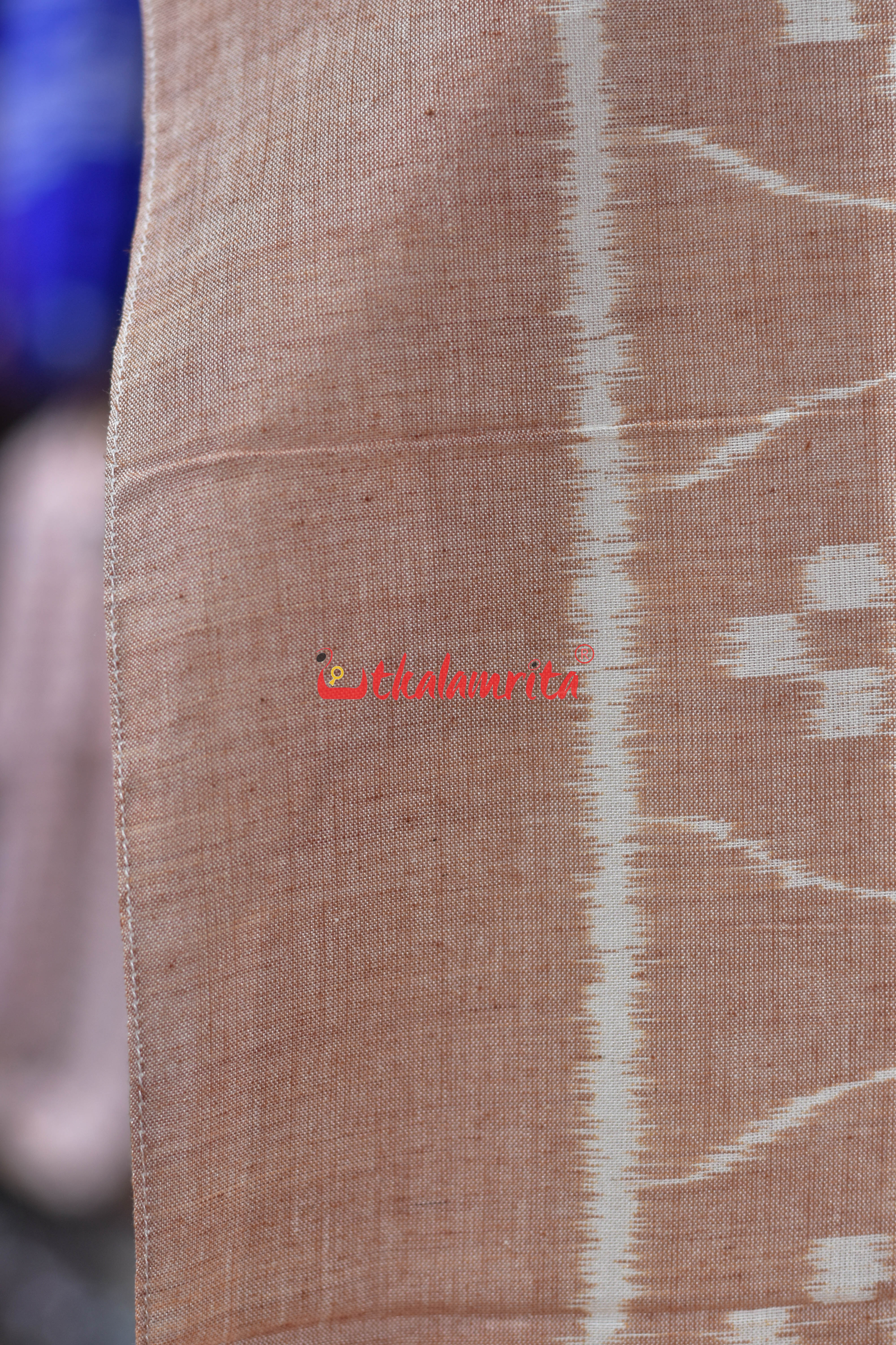 Peach Pasapali Waves Ikat Cotton (Stole)