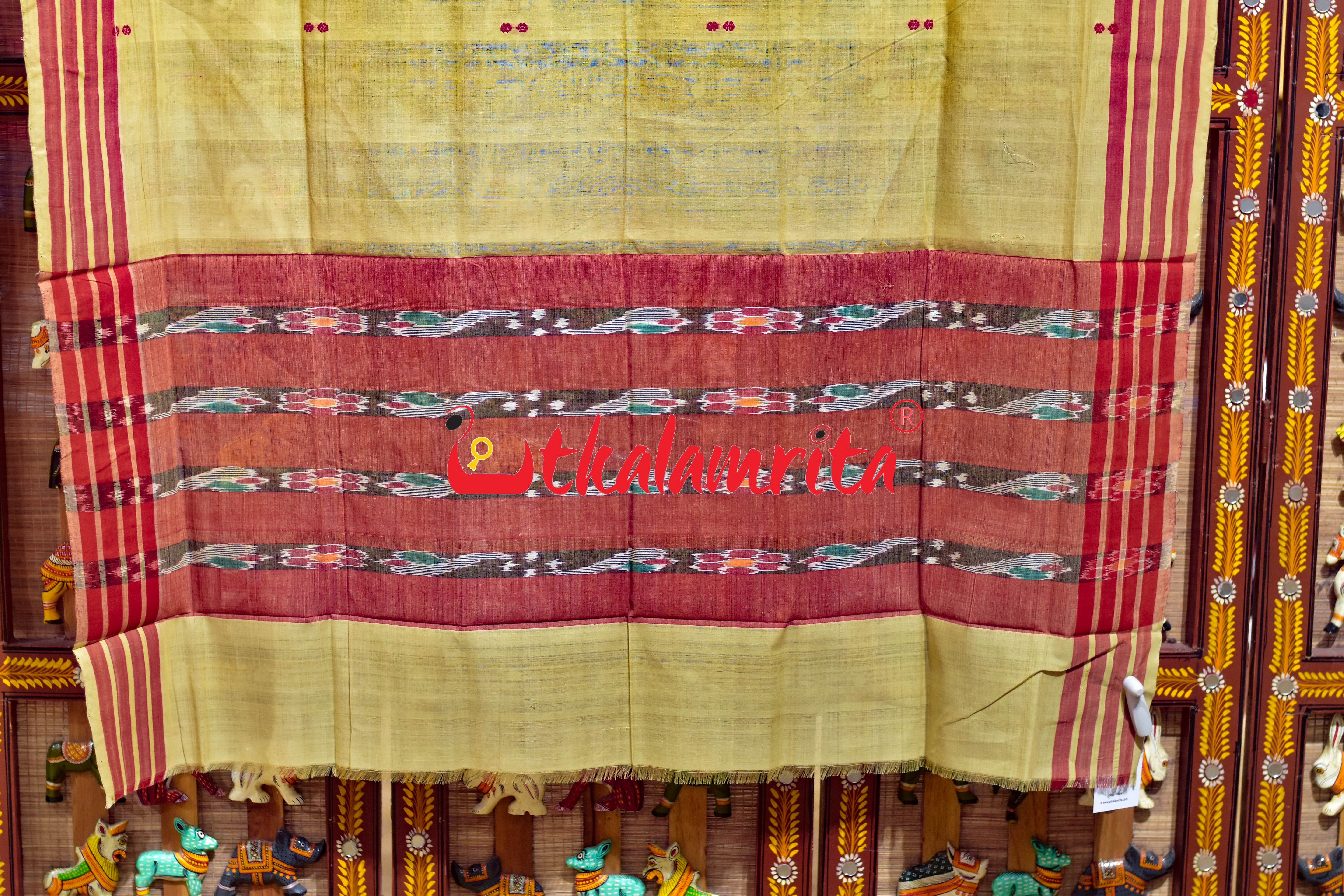 Tussarite Rust Pittala Single Cotton (Dupatta)