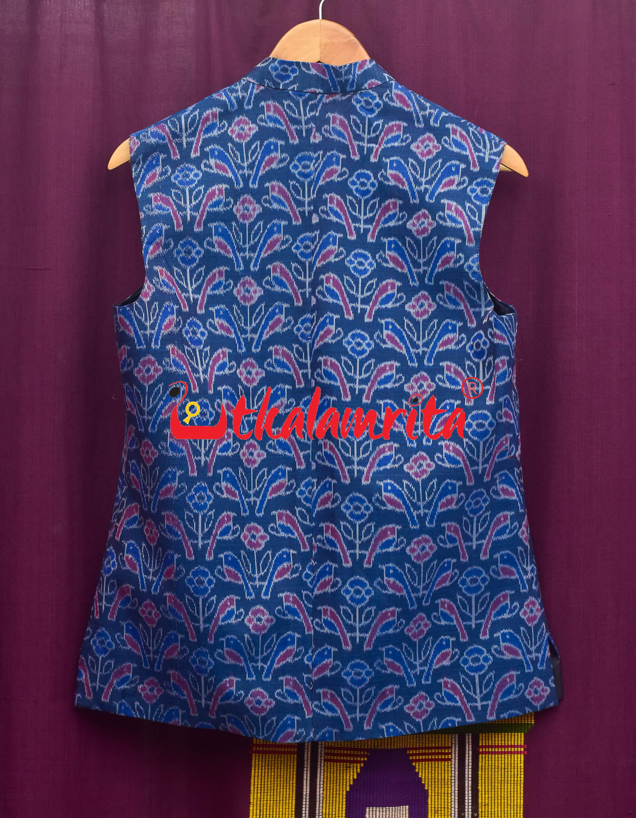 Blue Chadhei Sambalpuri Cotton (Modi Jacket)