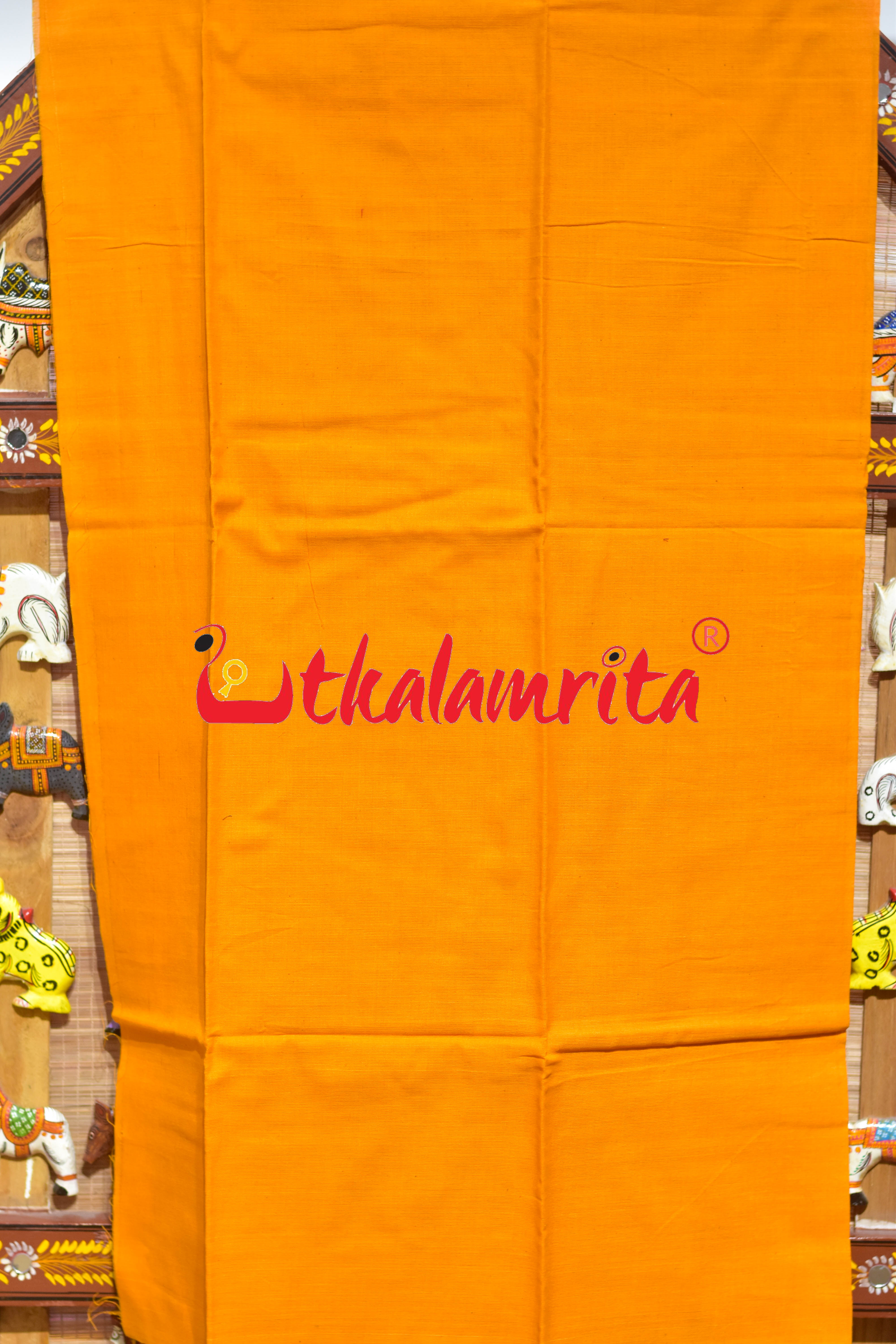 Coffee Yellow Pasapali and Kadha Dress Set