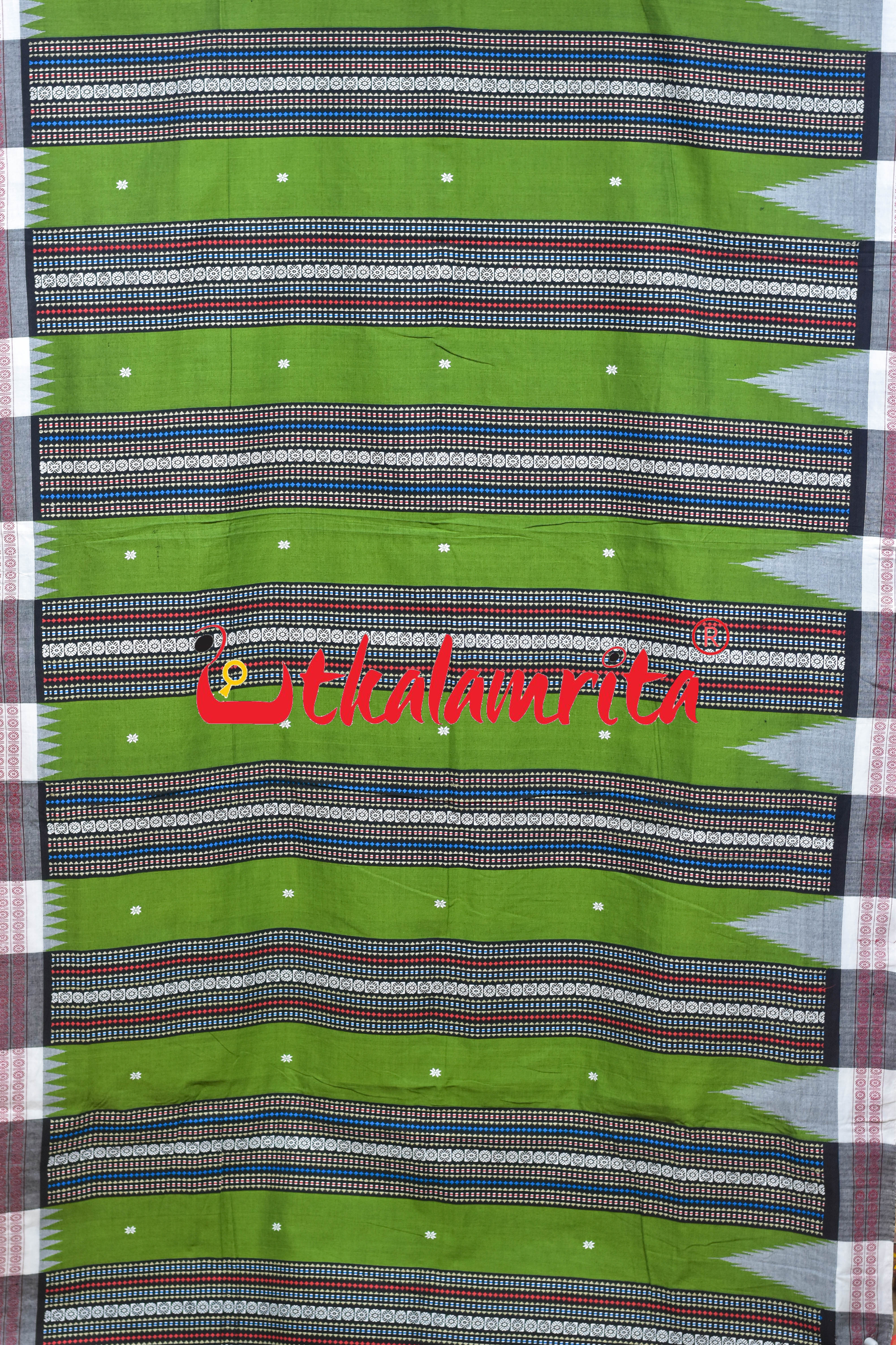 Black Green Original Ganjam Bomkai Lehenga Saree