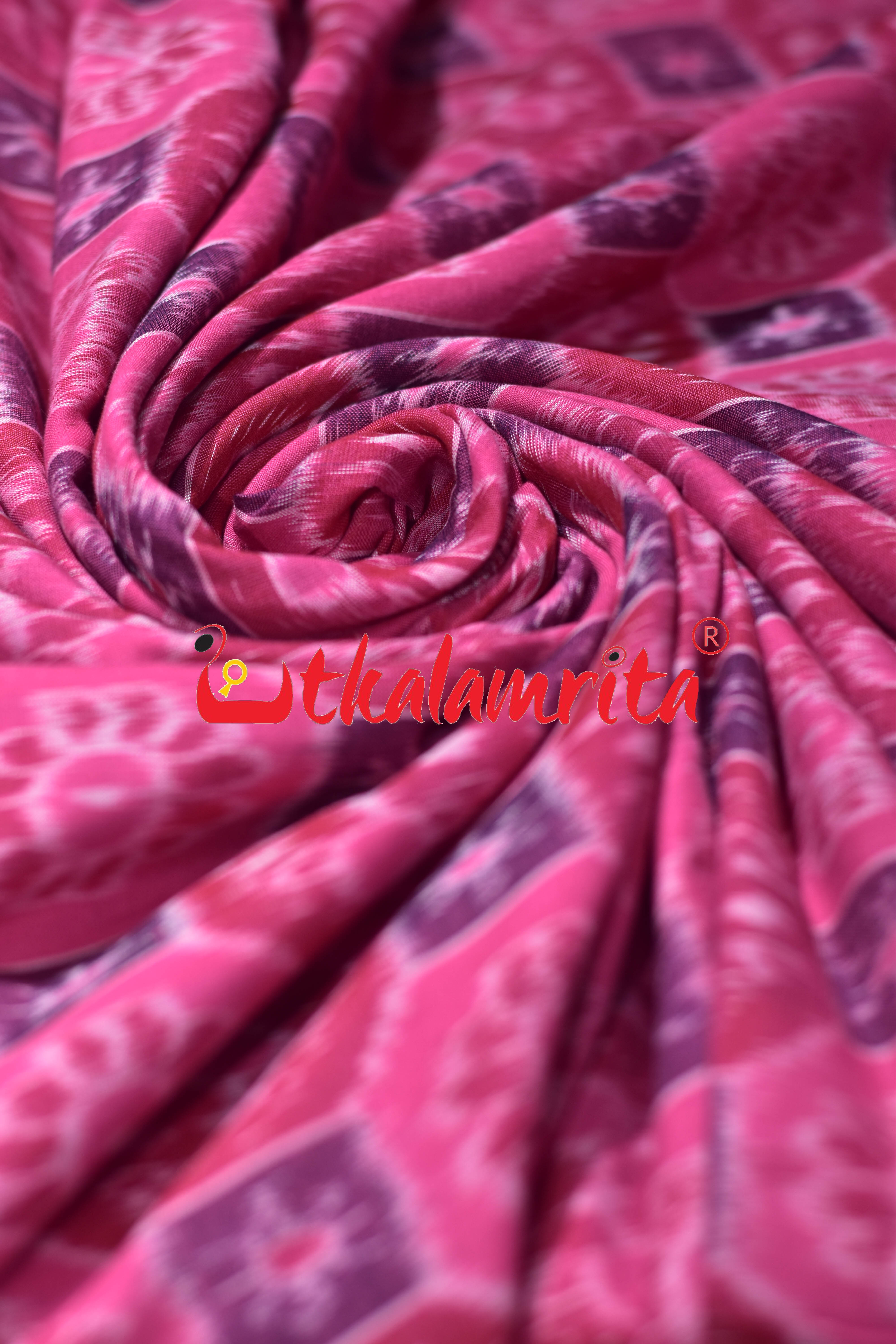 Pink Tarabali Box Bandha Sambalpuri Cotton (Fabric)