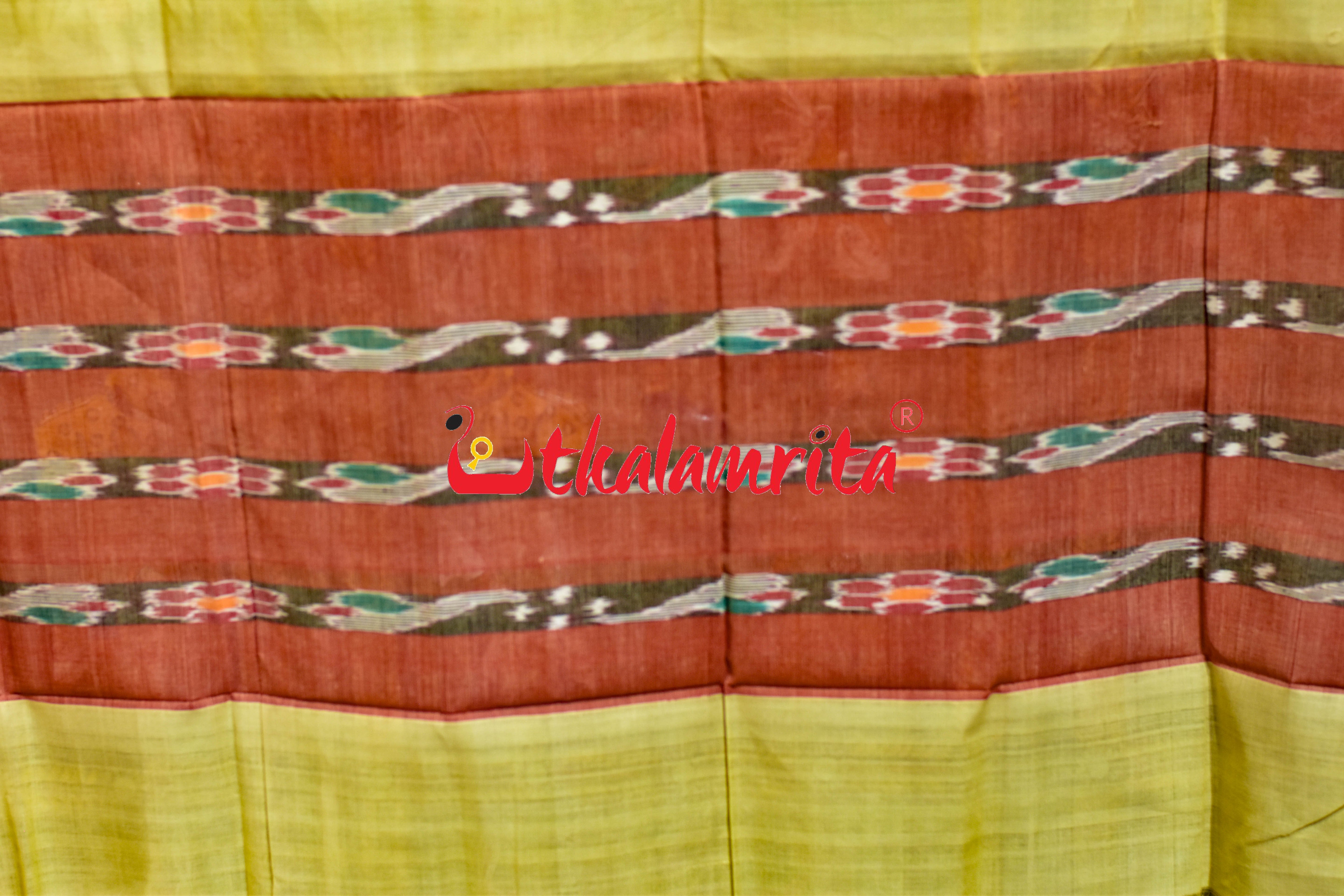 Tussarite Rust Pittala Single Cotton (Dupatta)