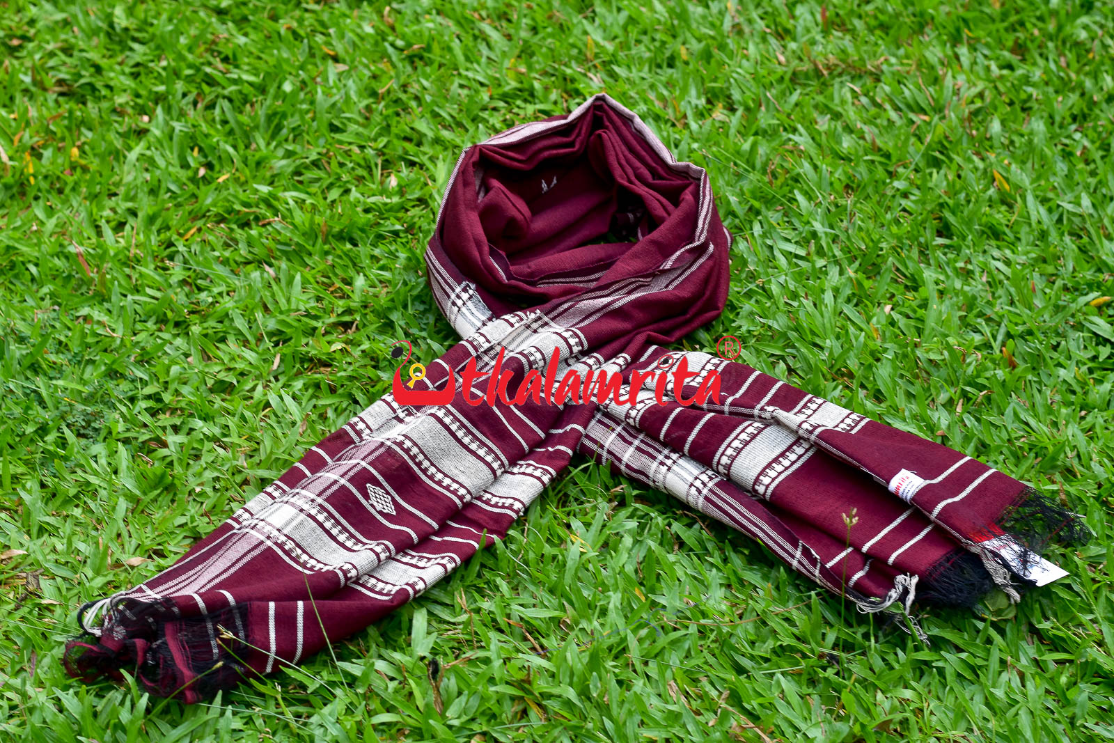 Maroon Damru (Kotpad Dupatta)