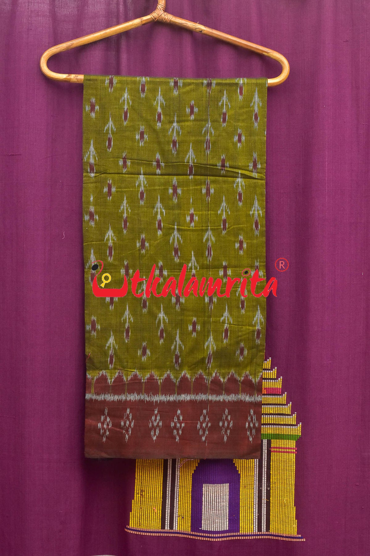 Mehendi Green Kadha Pasapali (Dupatta)