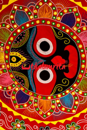 Red Jagannath Applique (Green Belapatra)
