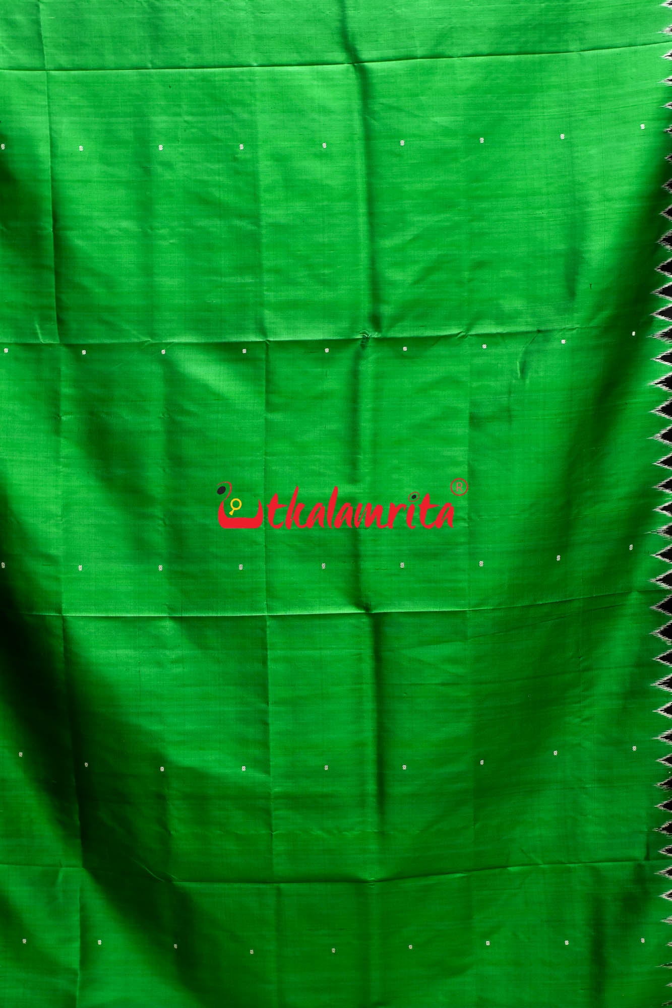 Green Black Border Pasapali Khandua Silk Saree