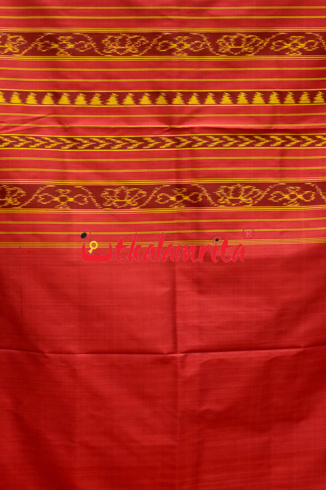 Coffee Red Border Tarabali Kandua Silk Saree