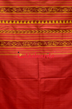 Coffee Red Border Tarabali Kandua Silk Saree