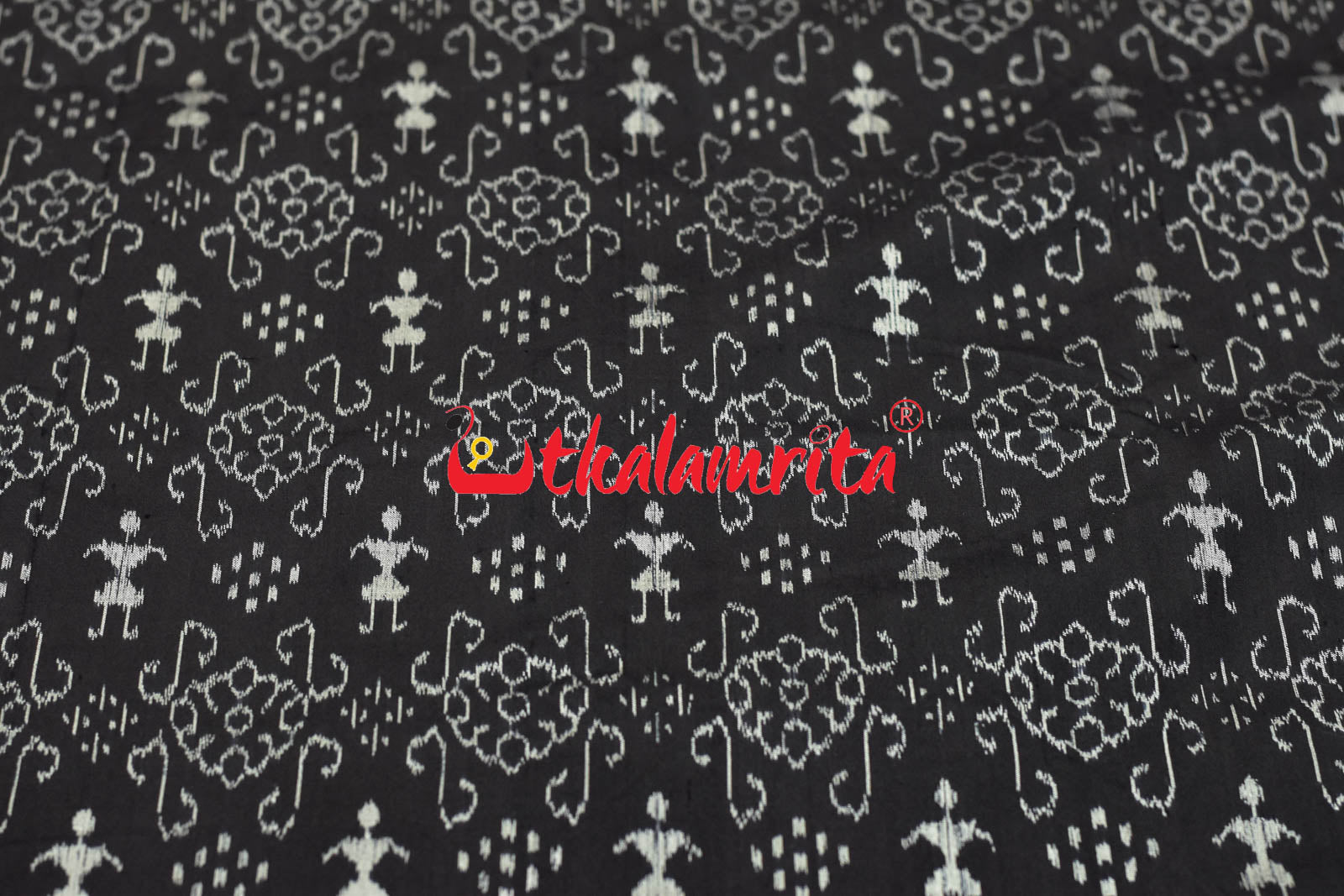 Black Tribals Sambalpuri Bandha Silk (Fabric)