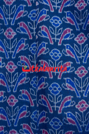 Blue Chadhei Sambalpuri Cotton (Modi Jacket)