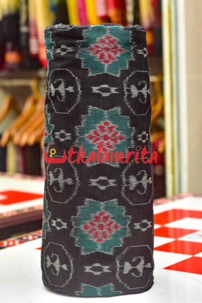 Black Tribal and Flowers Sambalpuri Cotton (Fabric)