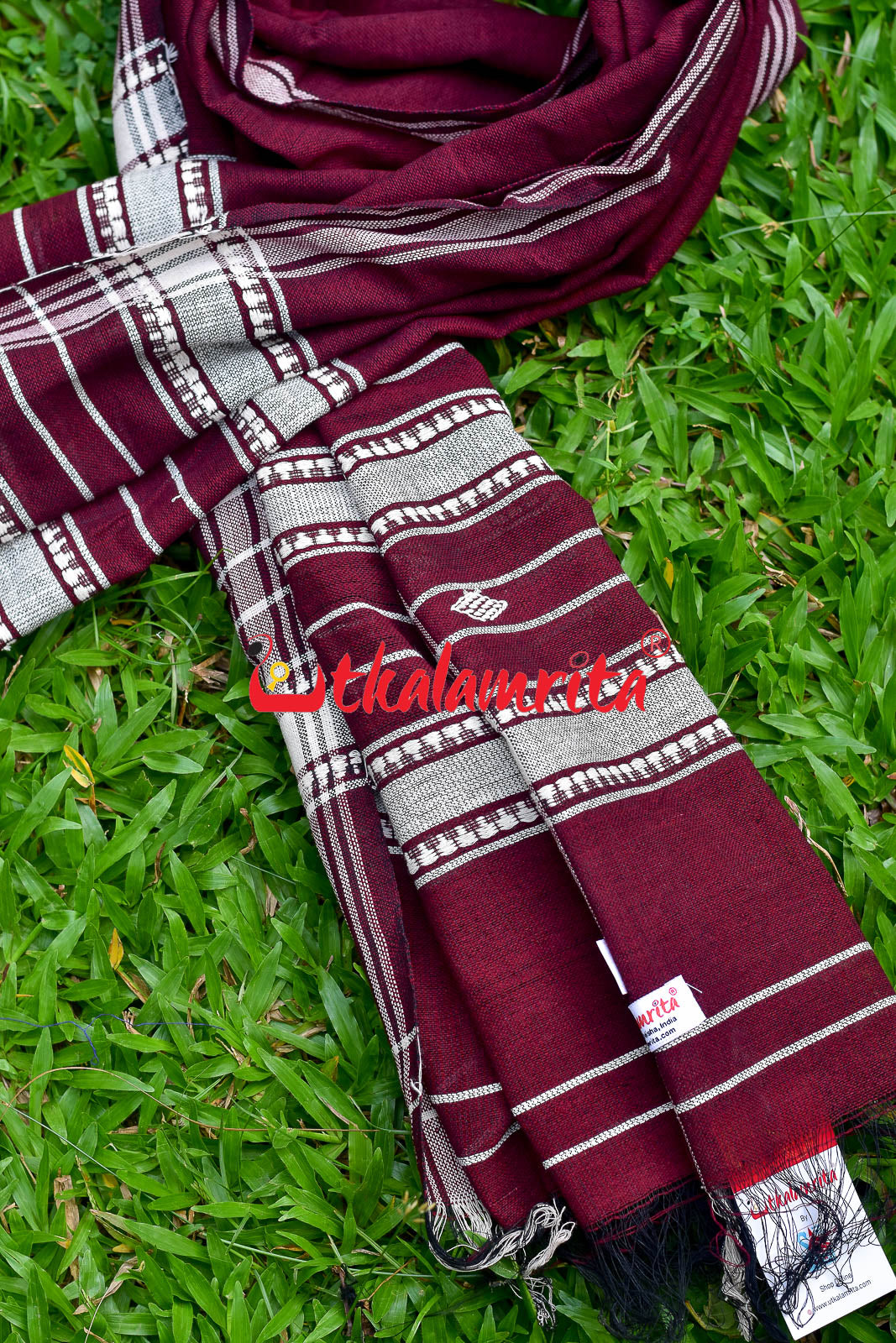 Maroon Damru (Kotpad Dupatta)