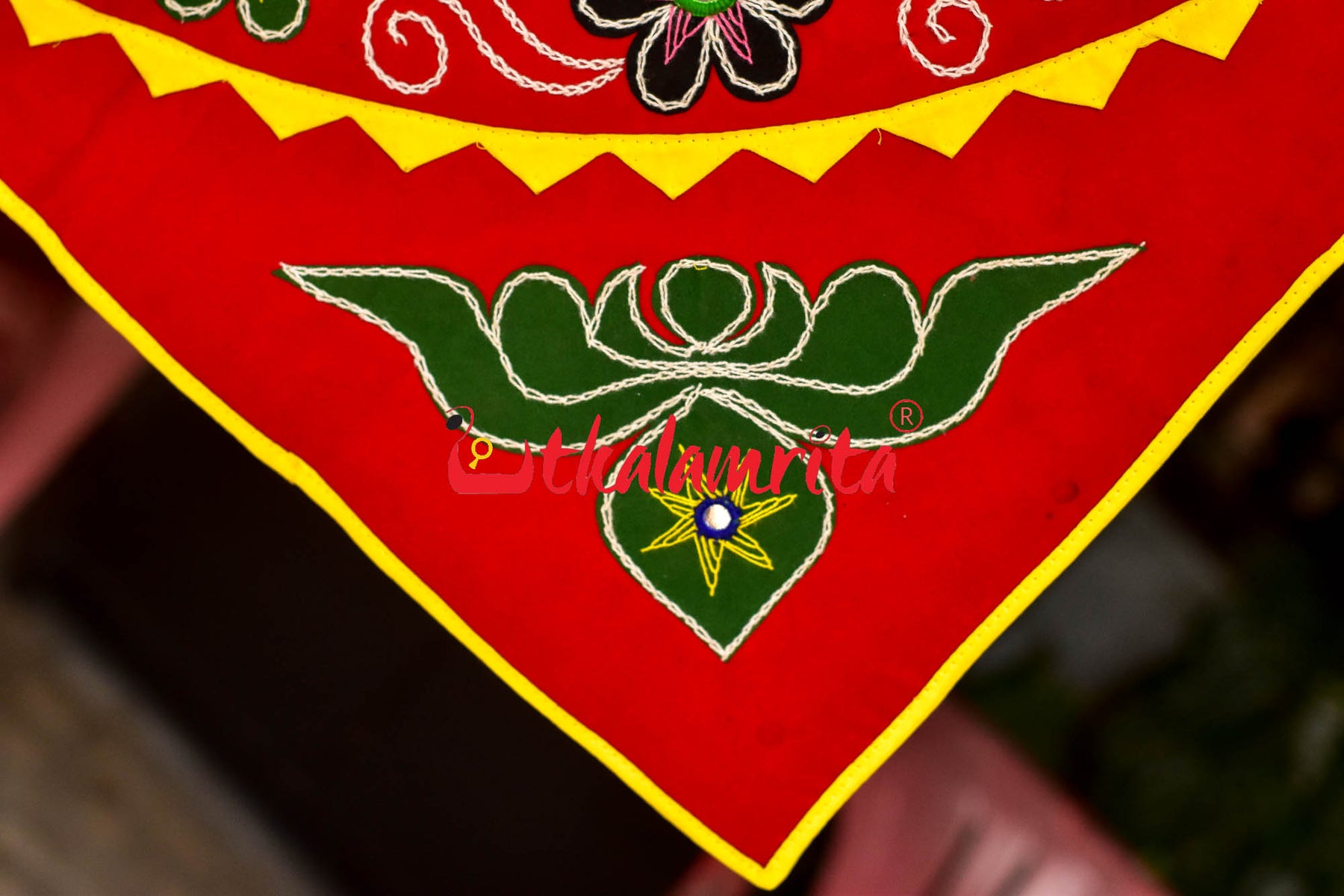 Red Jagannath Applique (Green Belapatra)