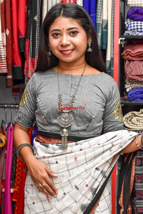 Grey Konark Chakra Pattachitra (Blouse)