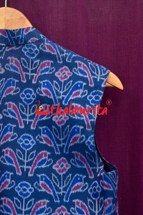 Blue Chadhei Sambalpuri Cotton (Modi Jacket)