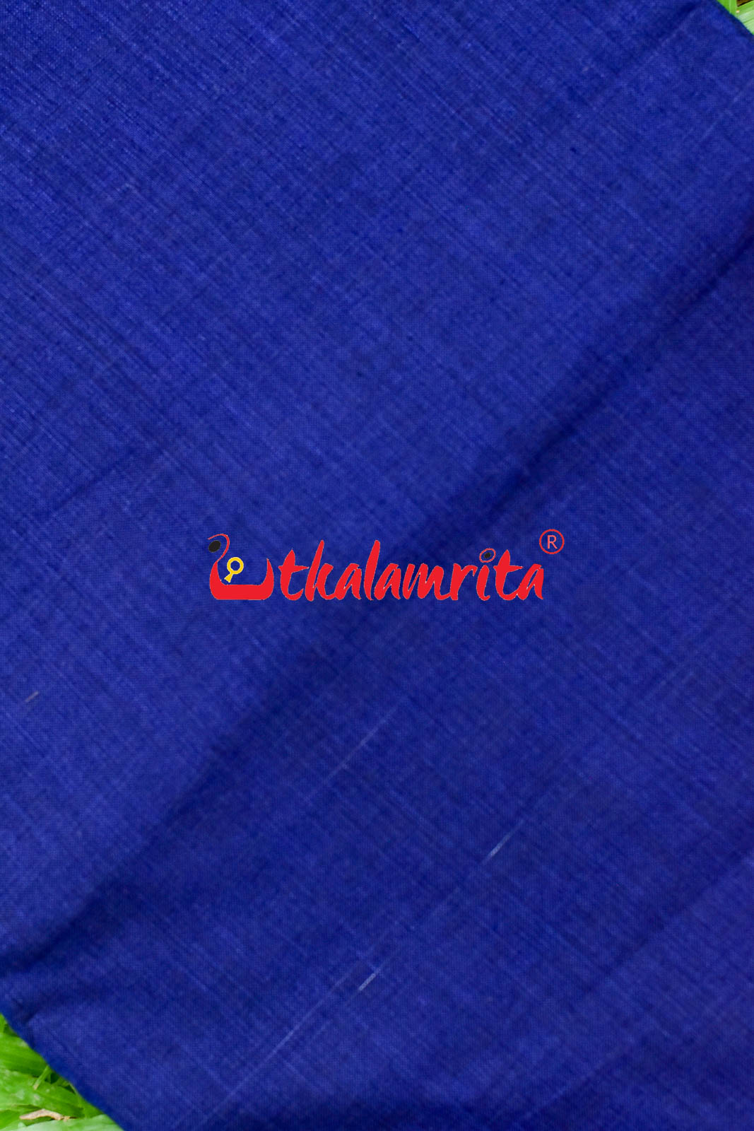 Blue With Small Rudraksha Border (Fabric)