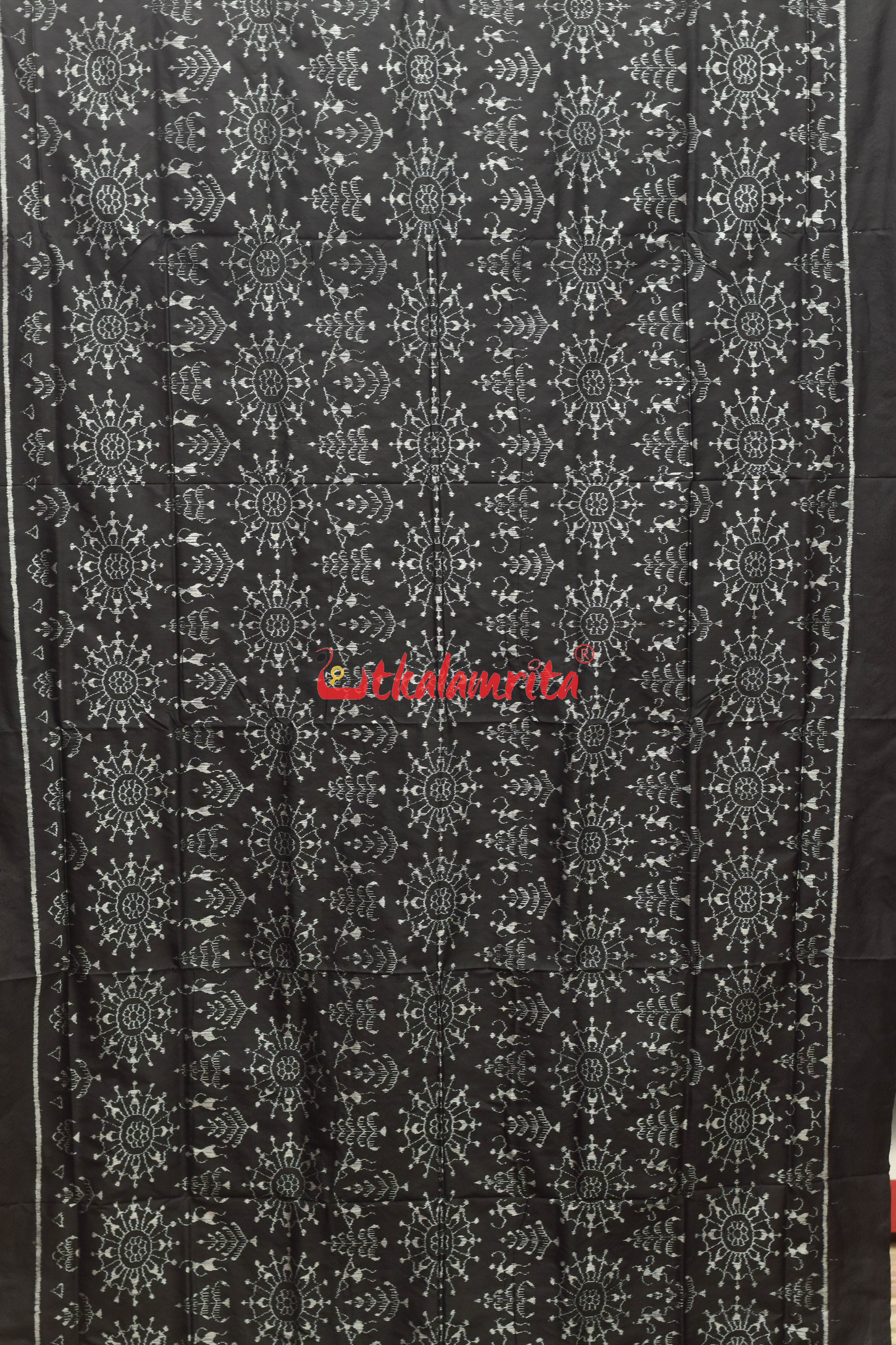 Black Circle Tribal Sambalpuri Silk Saree