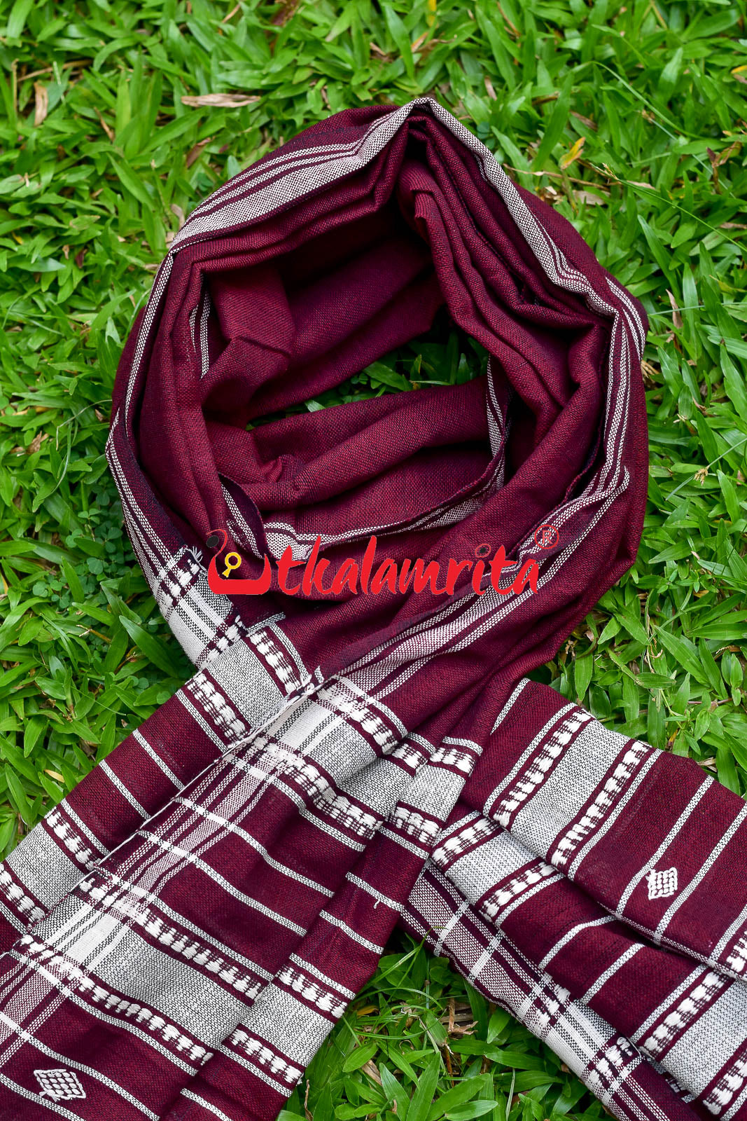 Maroon Damru (Kotpad Dupatta)