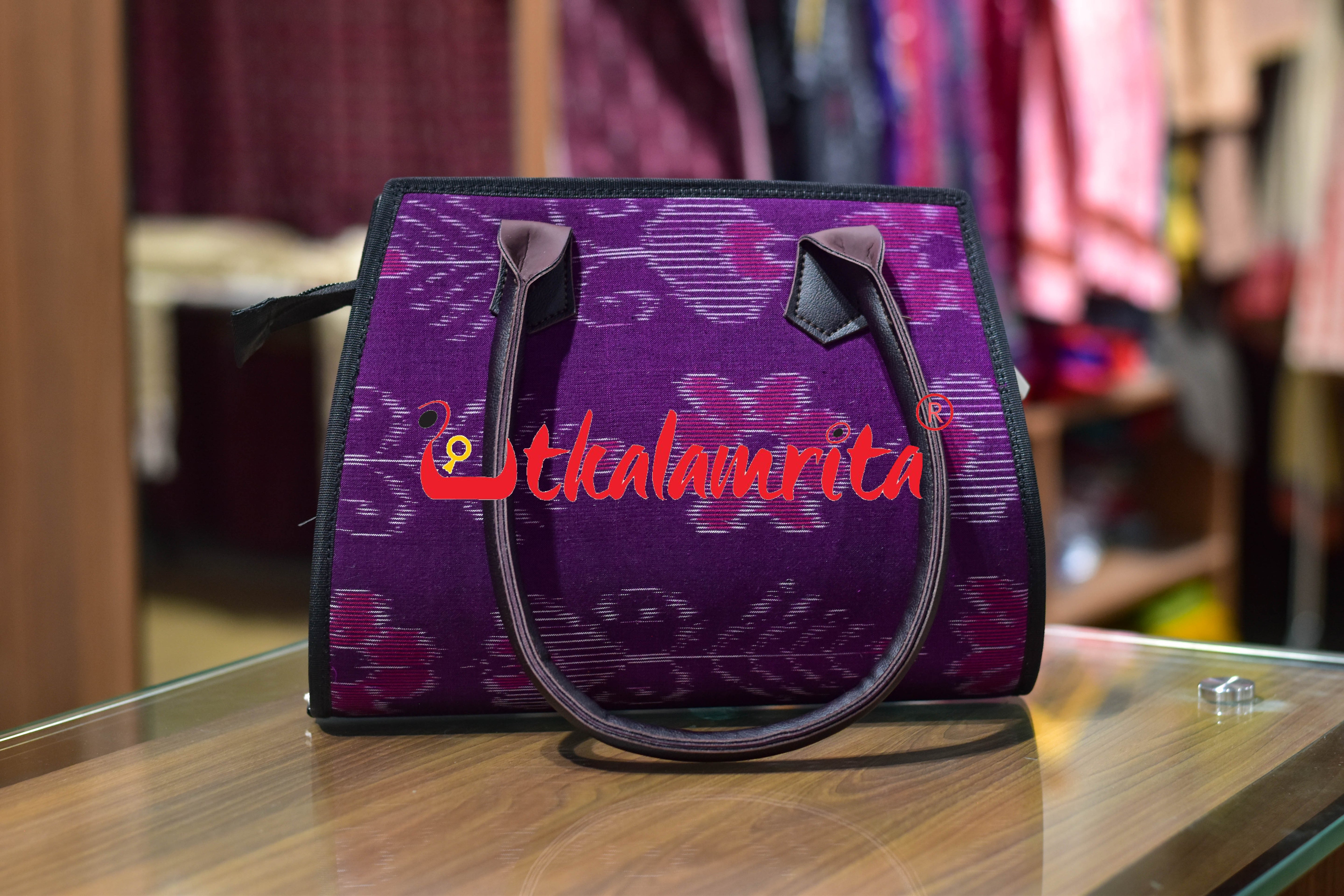 Purple New Flower Bandha Bandha Trapezium Bag
