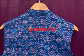 Blue Chadhei Sambalpuri Cotton (Modi Jacket)