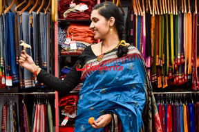 Copper Sulphate Doll Bomkai Double Border Silk Saree