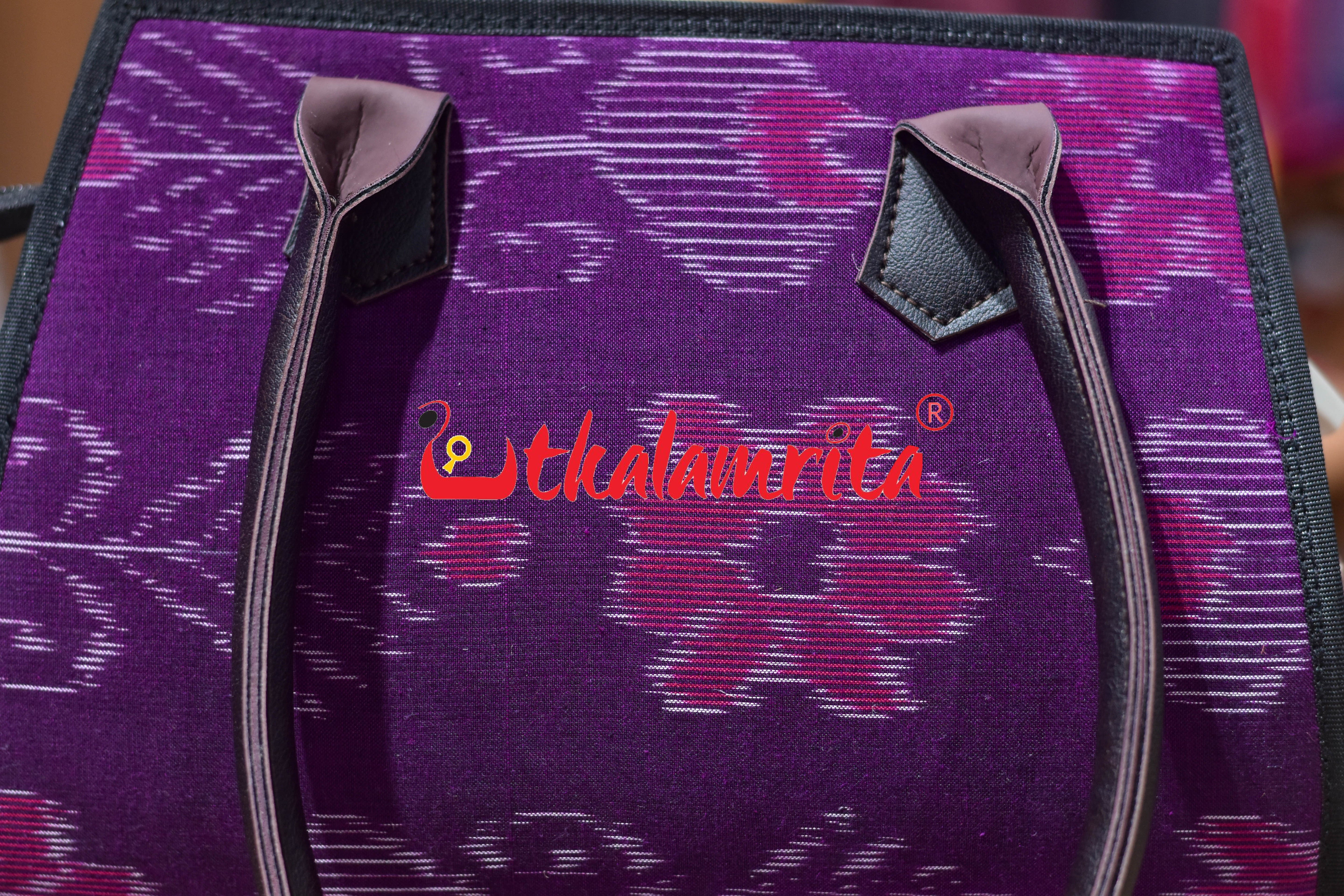 Purple New Flower Bandha Bandha Trapezium Bag