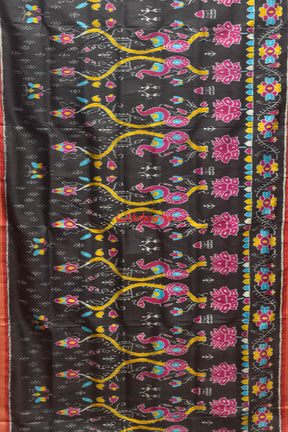 Black Mayura Khandua Silk Saree