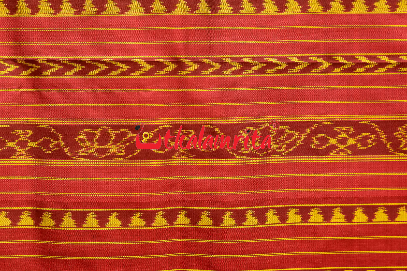 Coffee Red Border Tarabali Kandua Silk Saree