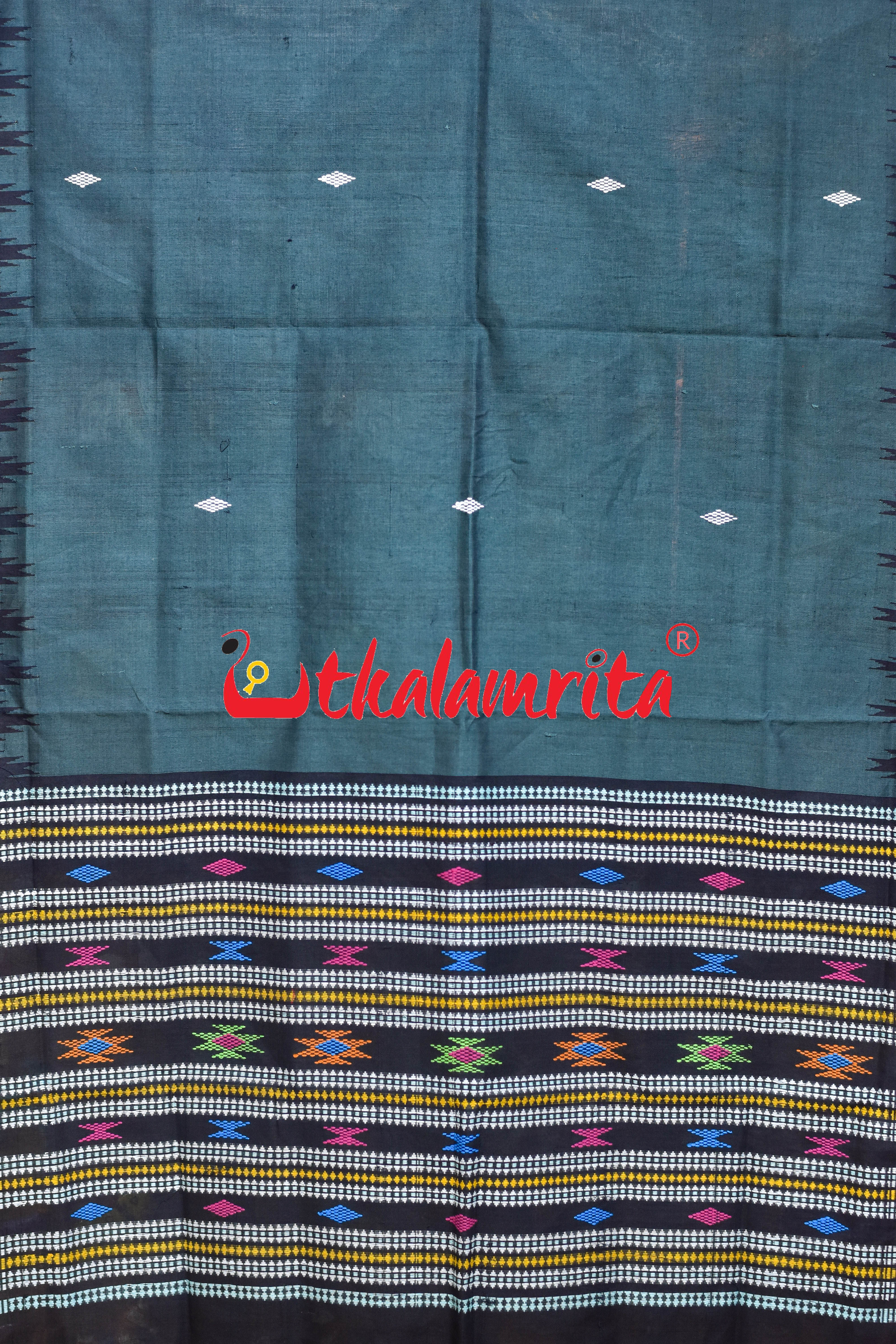 Dark Green Black Border Phoda Kumbha (Dupatta)