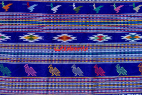 Trypan Blue Parrot Anchal Ganjam Bomkai Cotton Saree