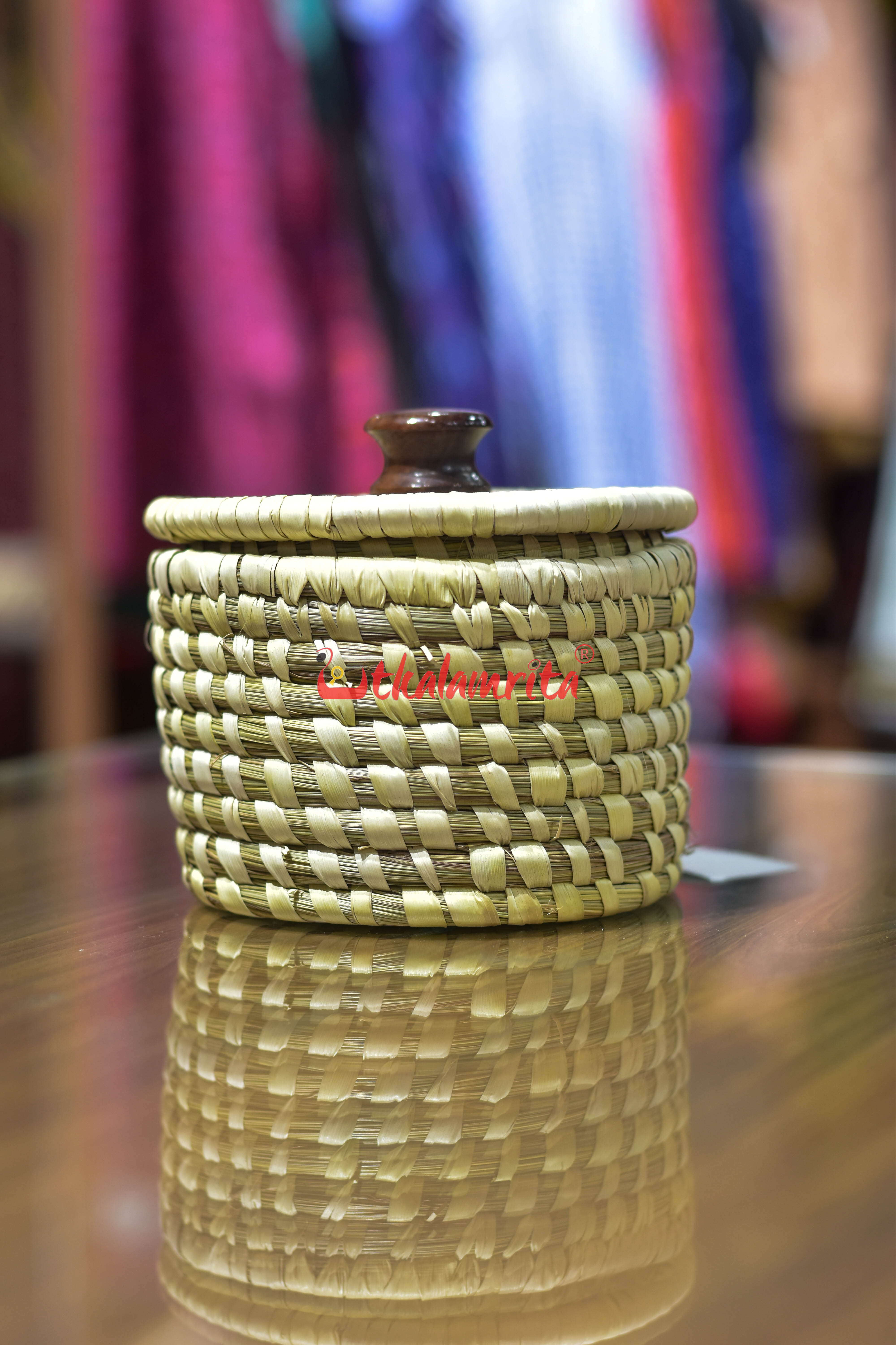 Coaster Box Plain with Lid & Wooden Knob