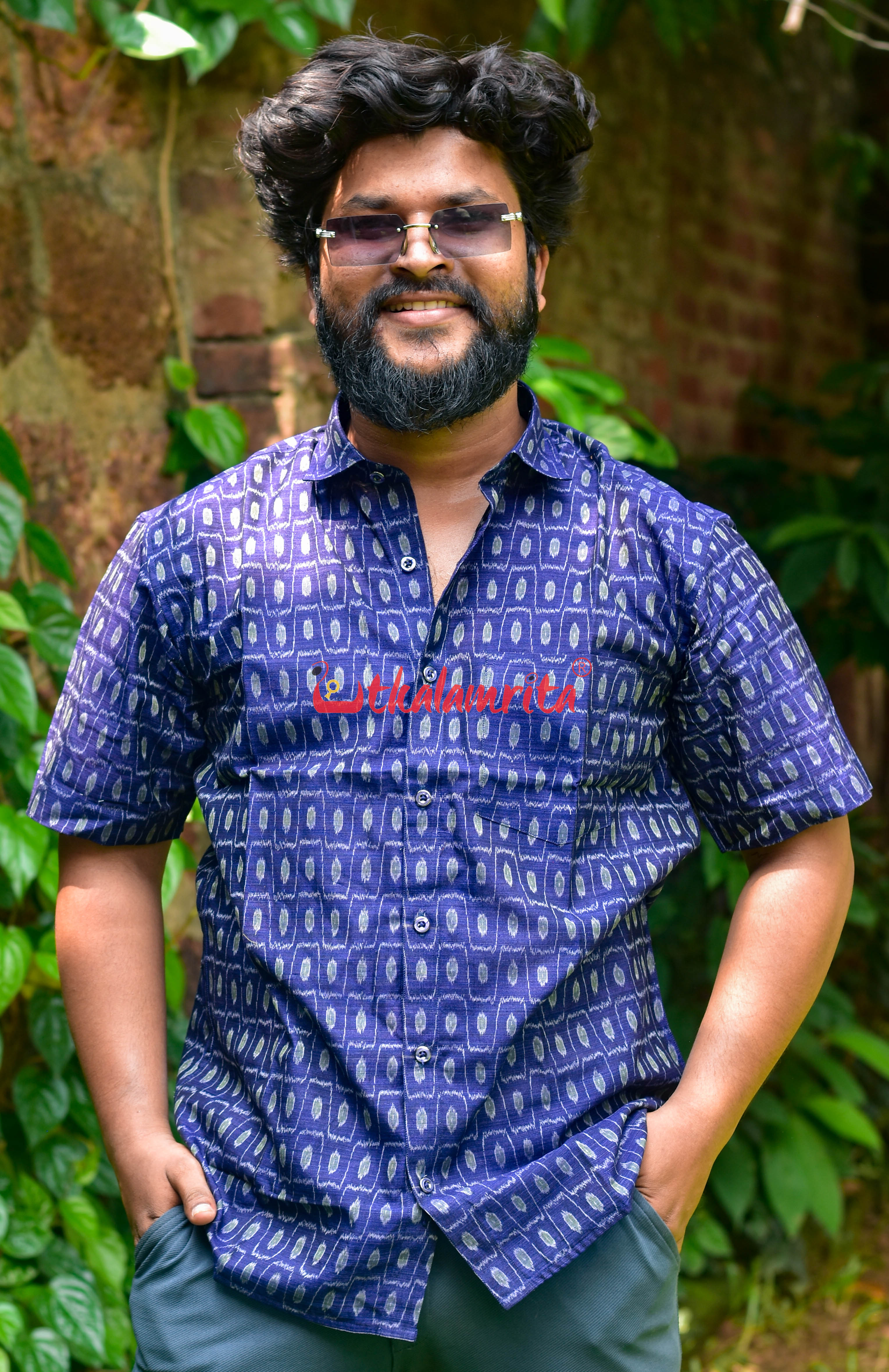 Blue Kothi Dots (Mens' Half Shirt)